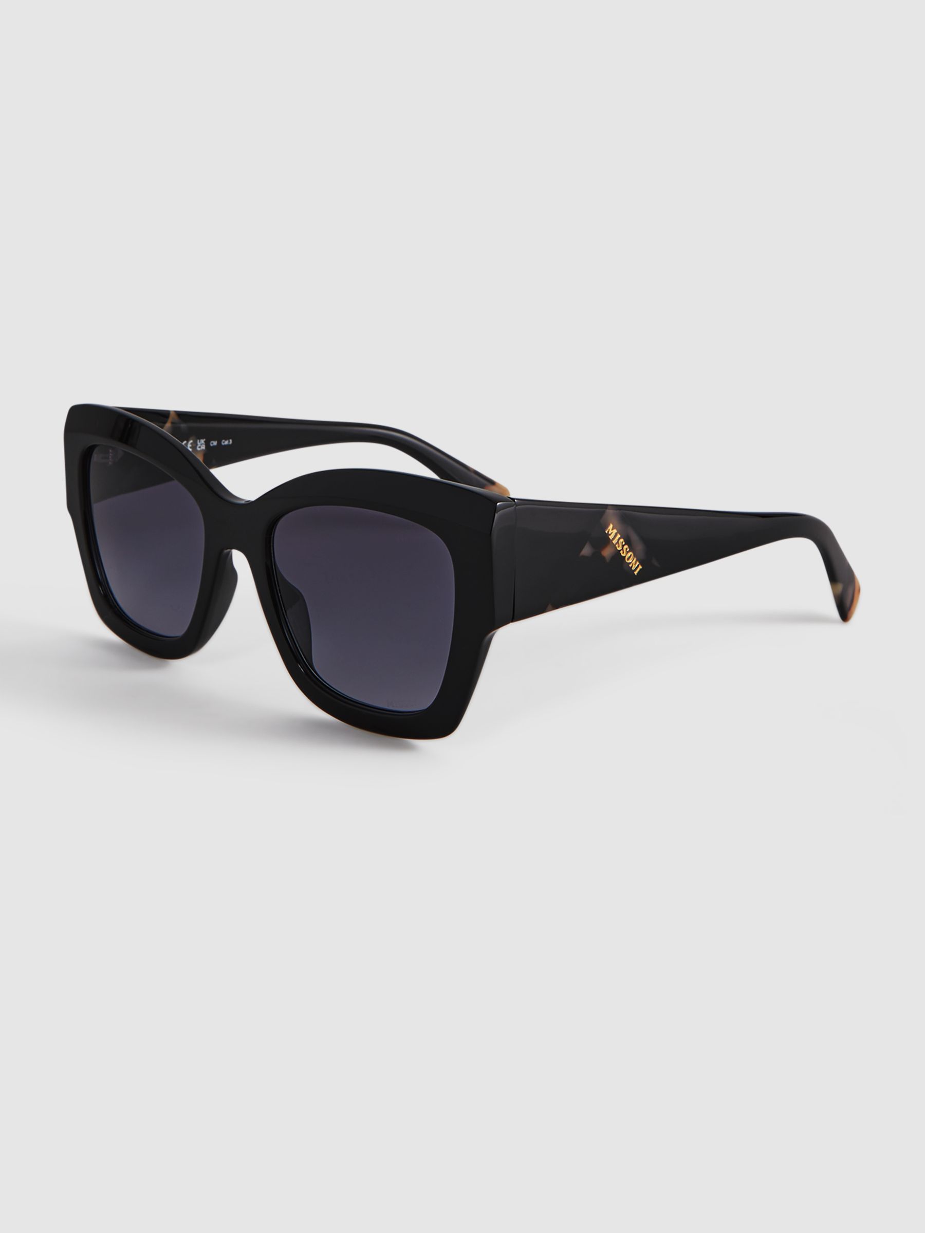 Missoni Eyewear Round Black Sunglasses in Black - Image 3 of 4