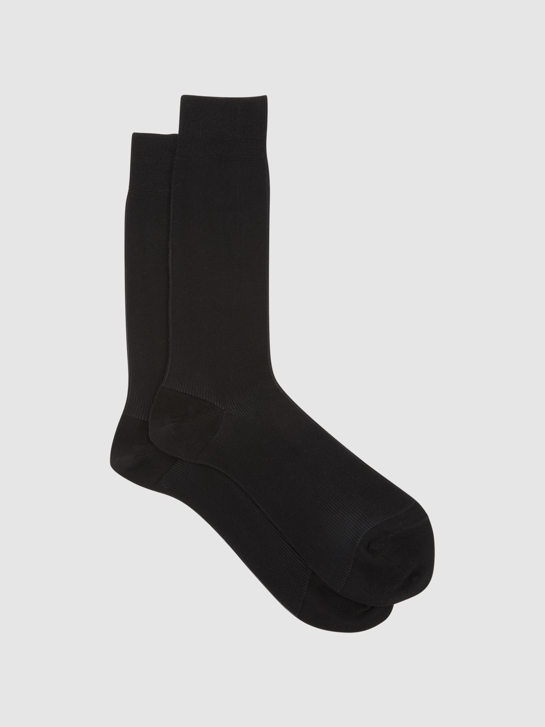 Two Tone Cotton Socks in Black - Image 1 of 3