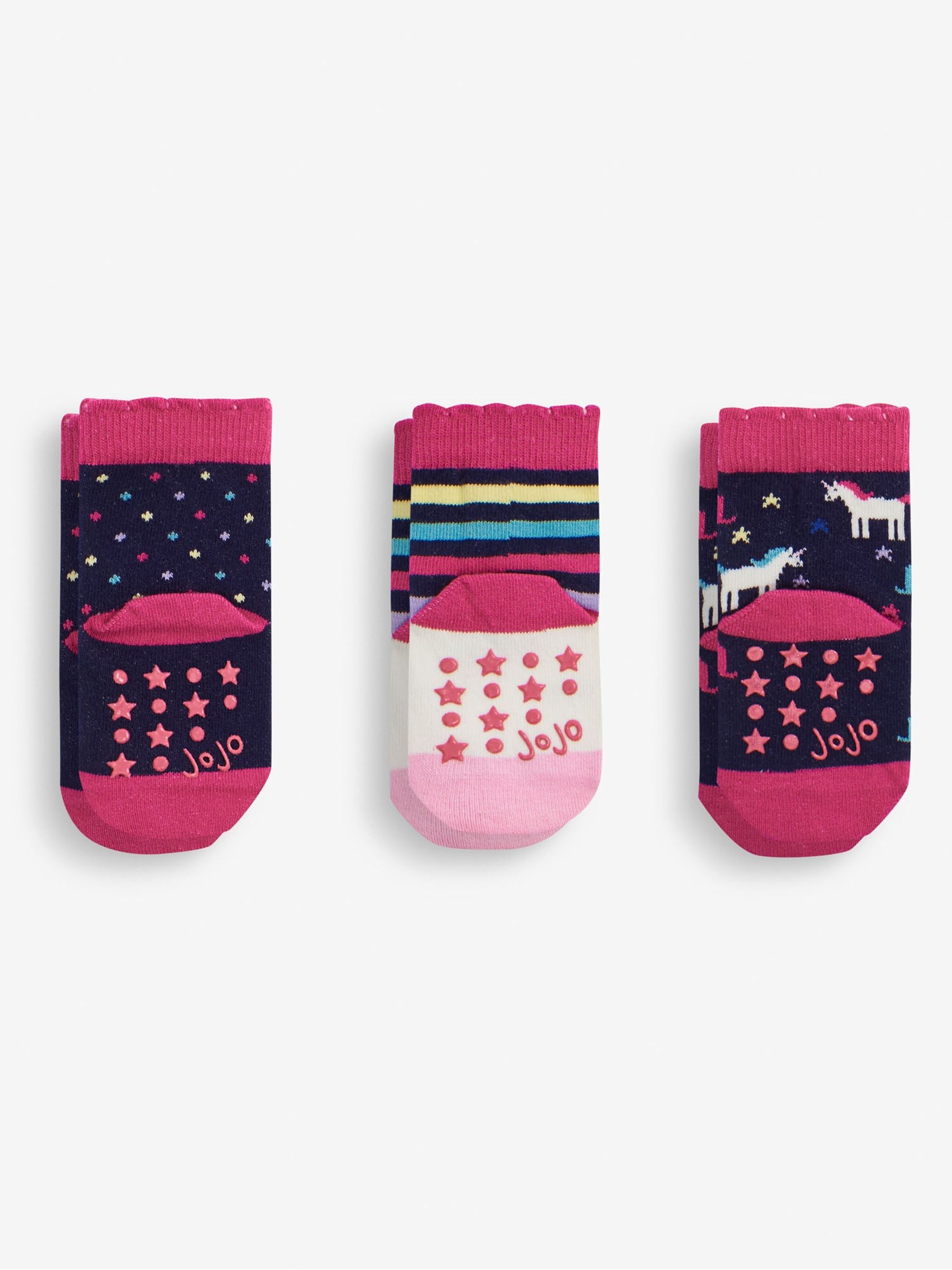 Navy Girls' 3-Pack Navy Unicorn Socks - Image 1 of 2