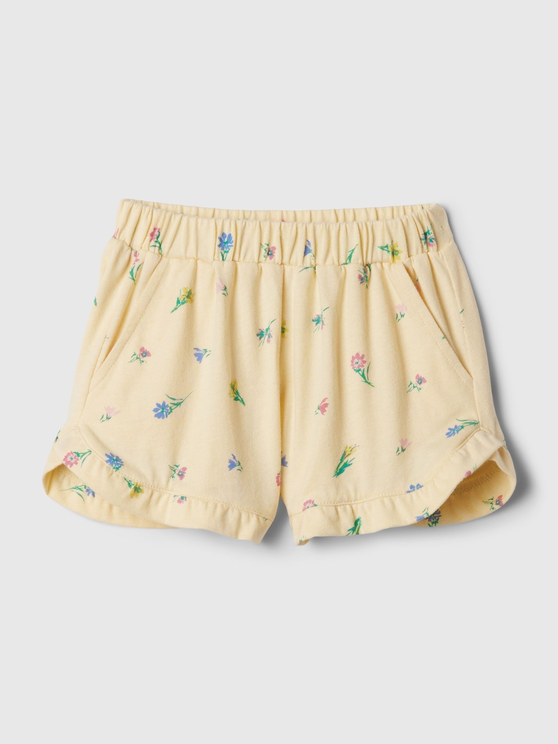 Yellow Floral Pull On Ruffle Baby Shorts (3mths-5yrs) - Image 1 of 1
