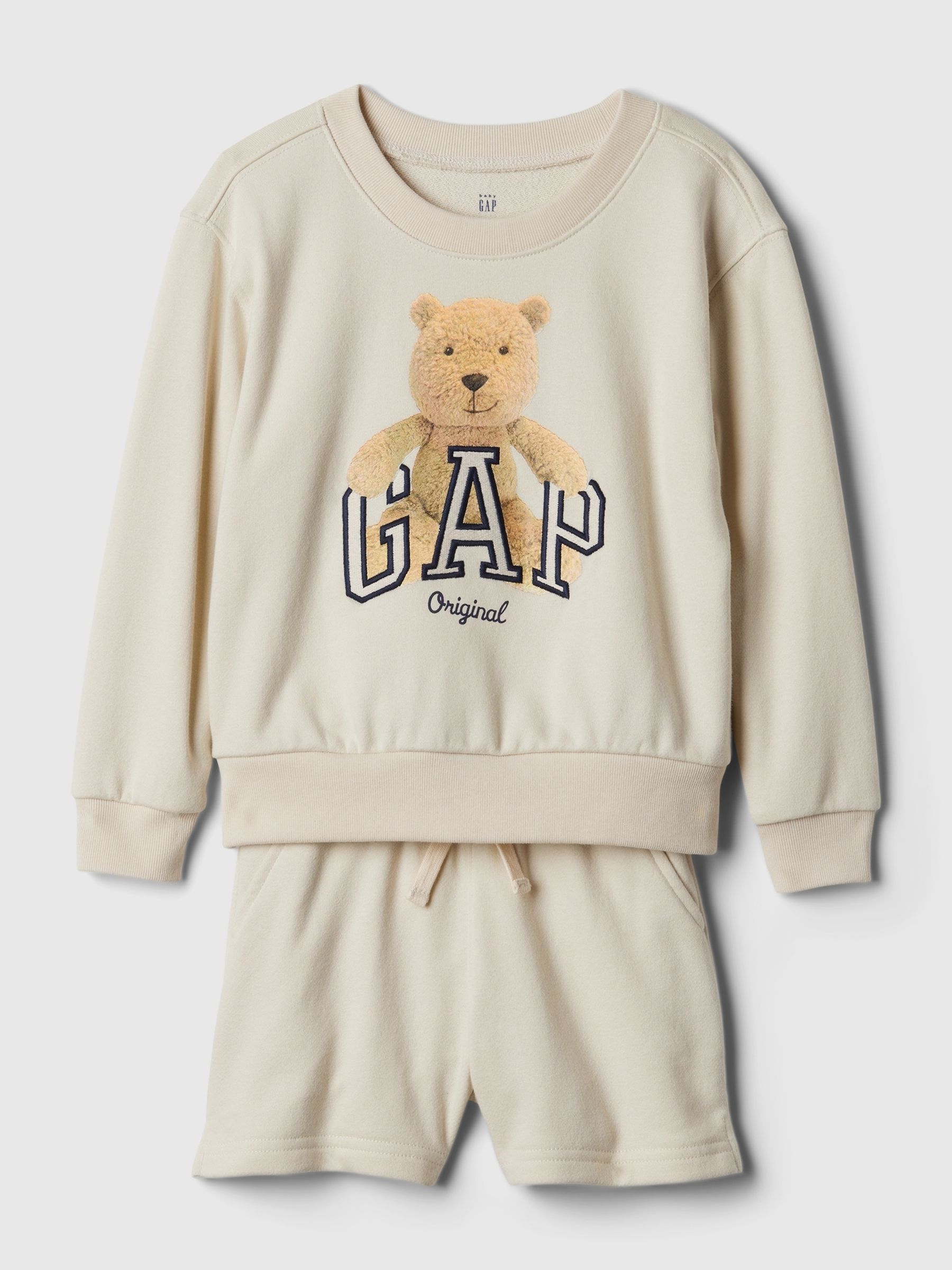 Natural Brannan Bear Arch Logo Sweat Set (6mths-5yrs) - Image 1 of 1