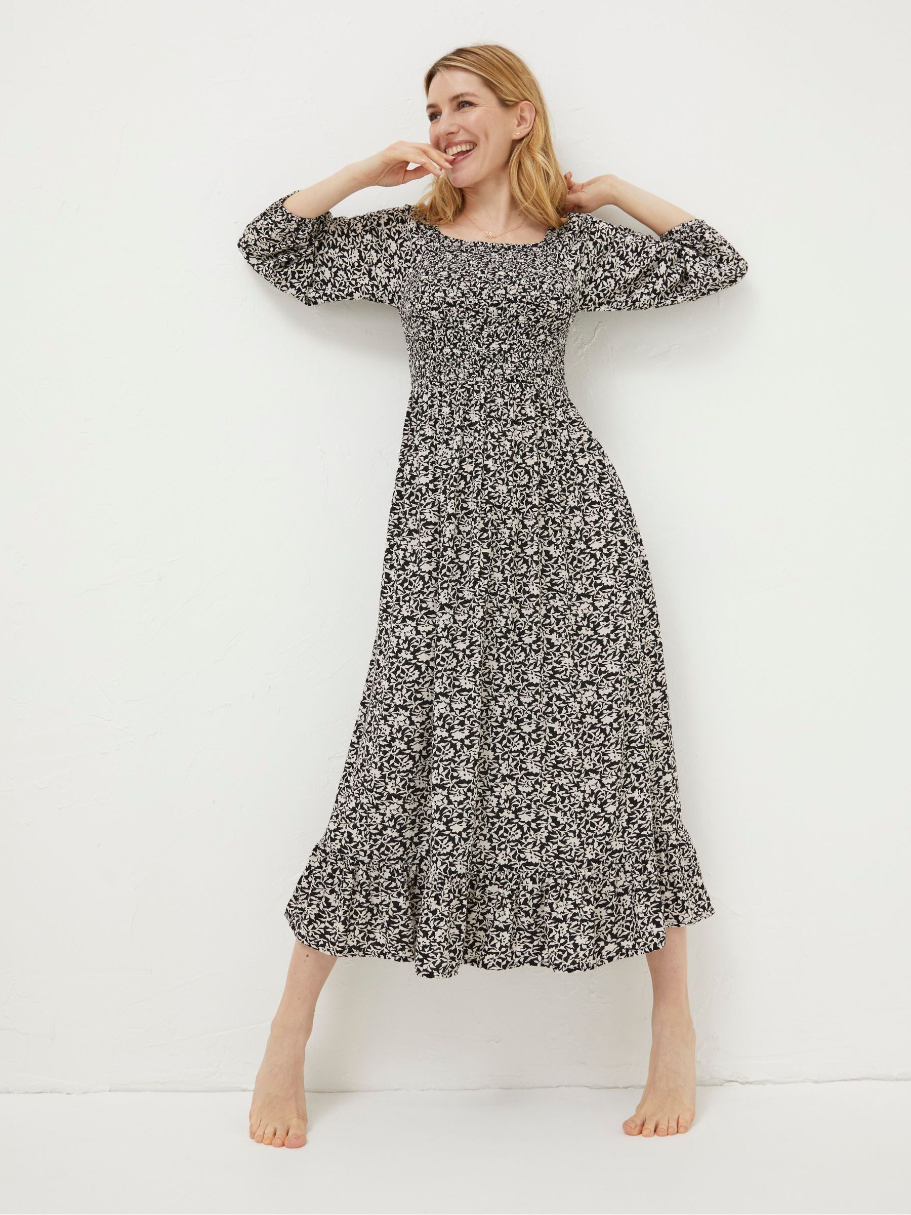 Black/White Midi Dress - Image 1 of 6
