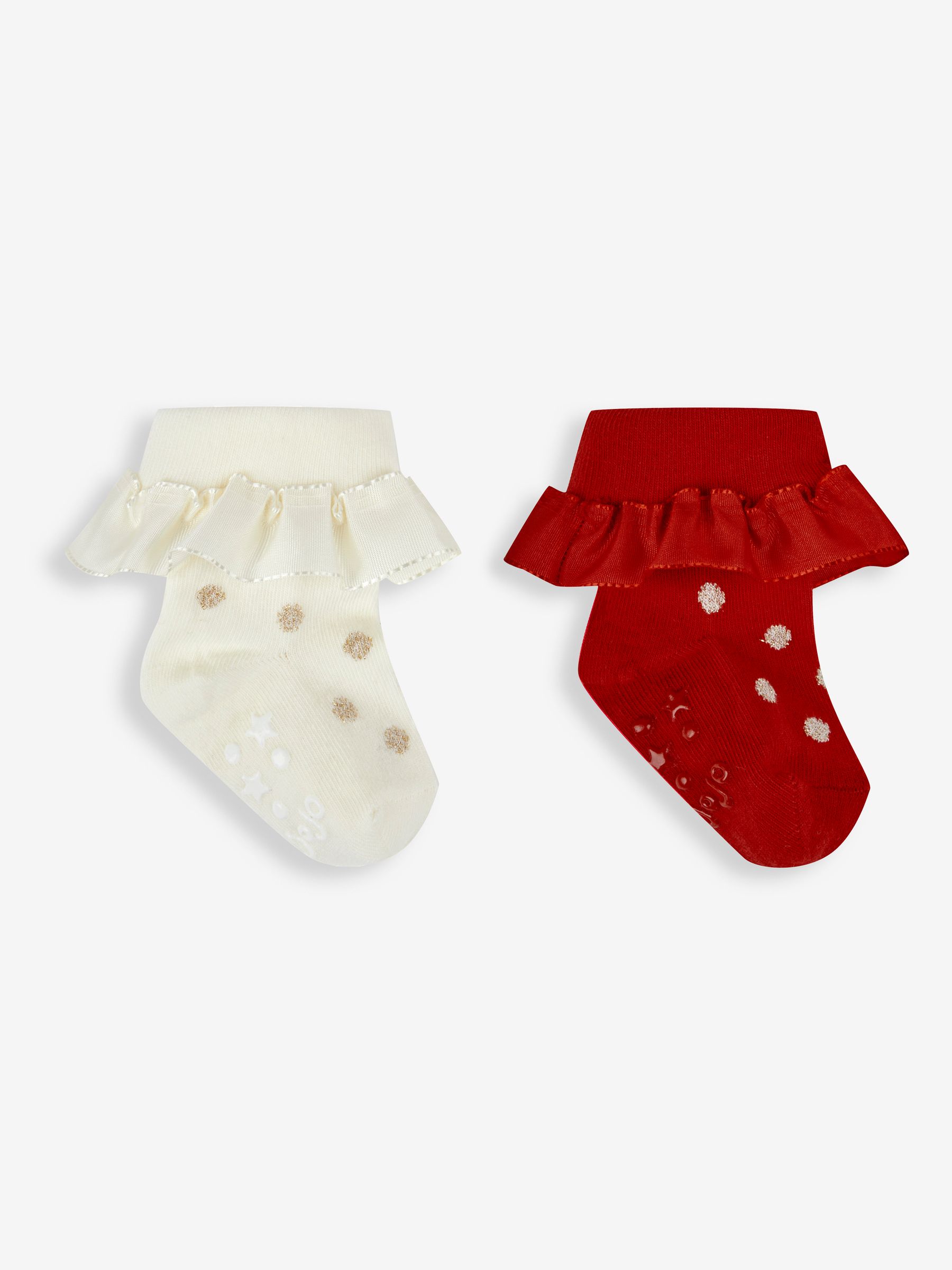 Red 2-Pack Spot Ruffle Socks - Image 1 of 3