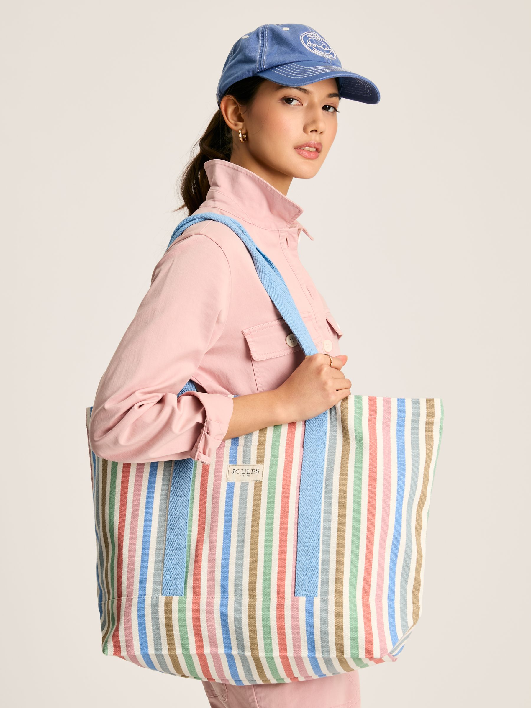 Promenade Multi Striped Canvas Beach Bag - Image 1 of 7