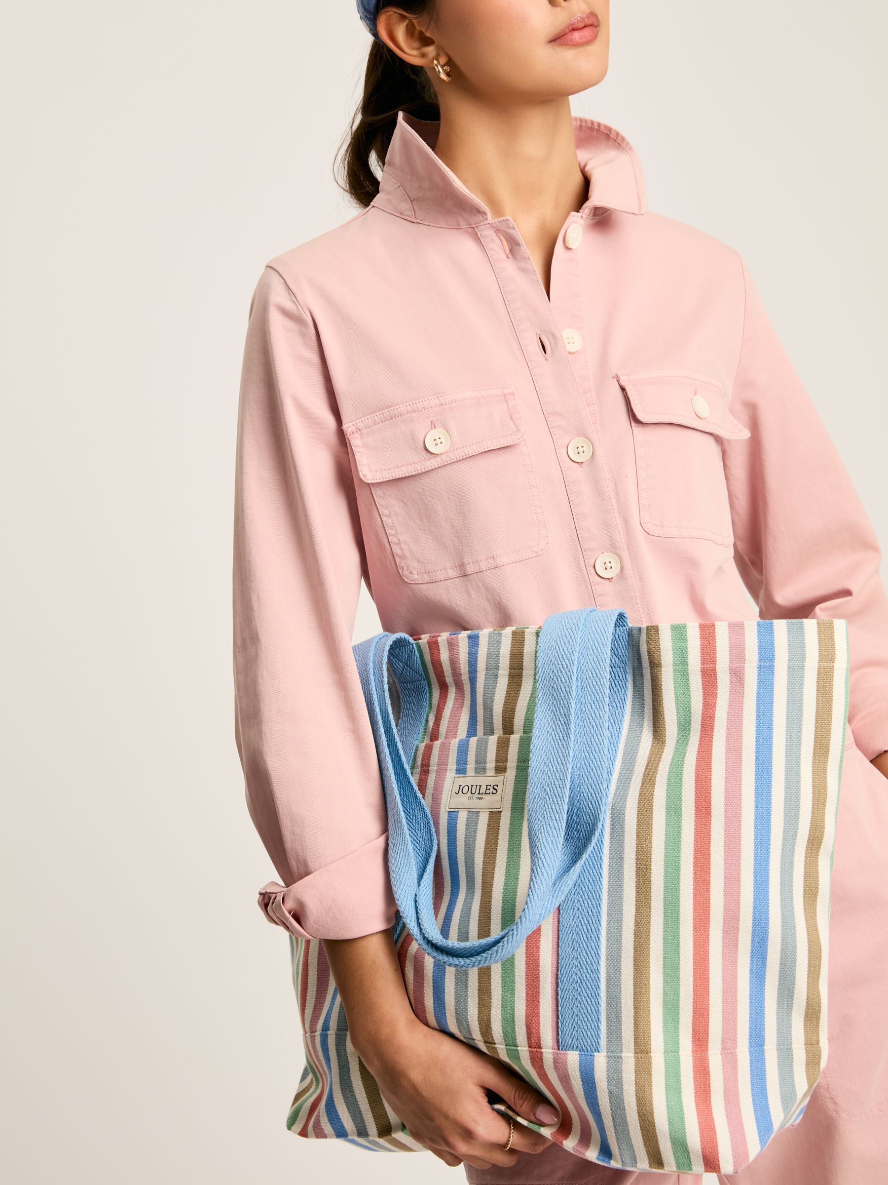 Promenade Multi Striped Canvas Beach Bag - Image 2 of 7