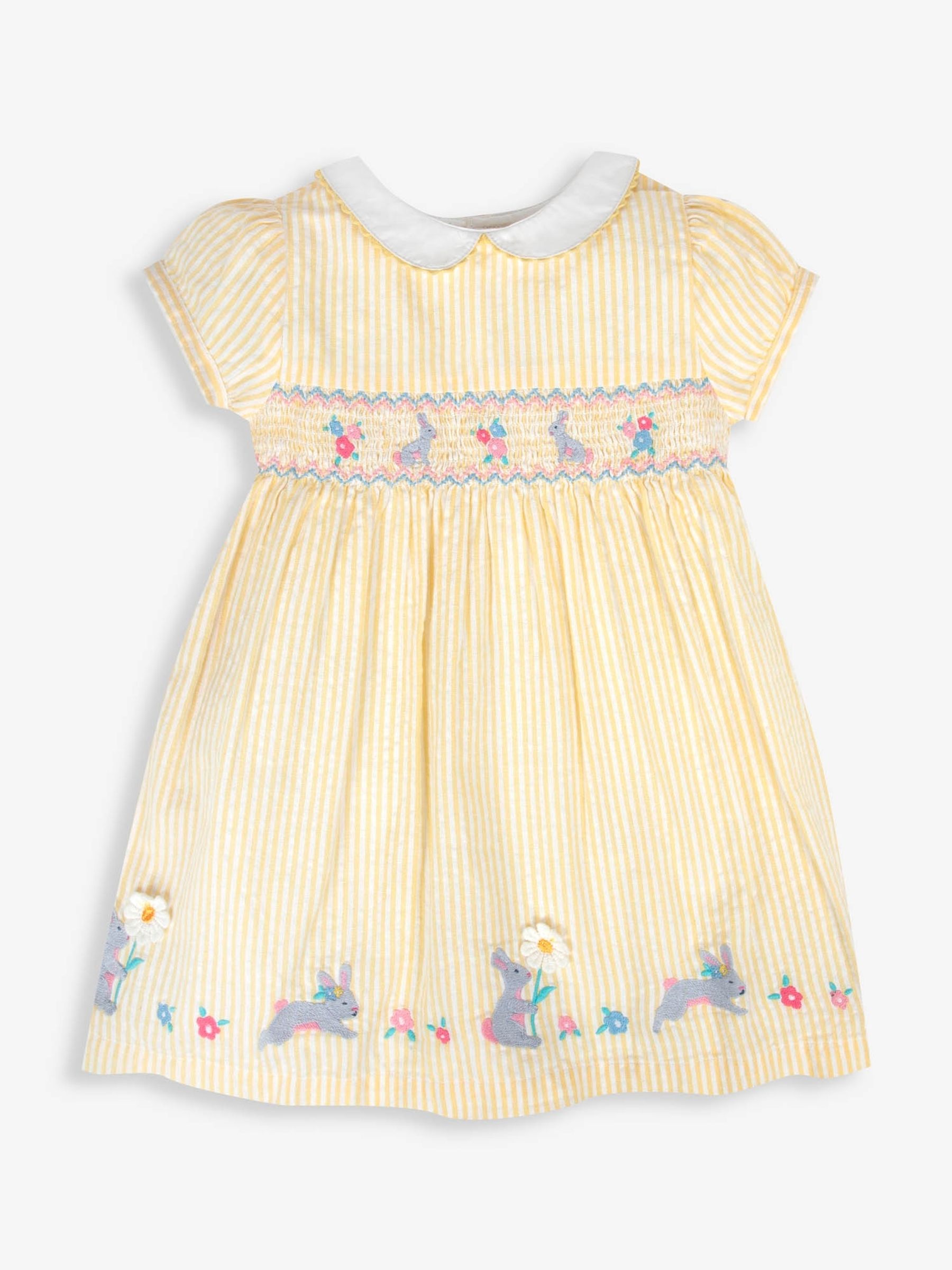 Yellow Bunny Appliqué Smocked Dress - Image 1 of 6