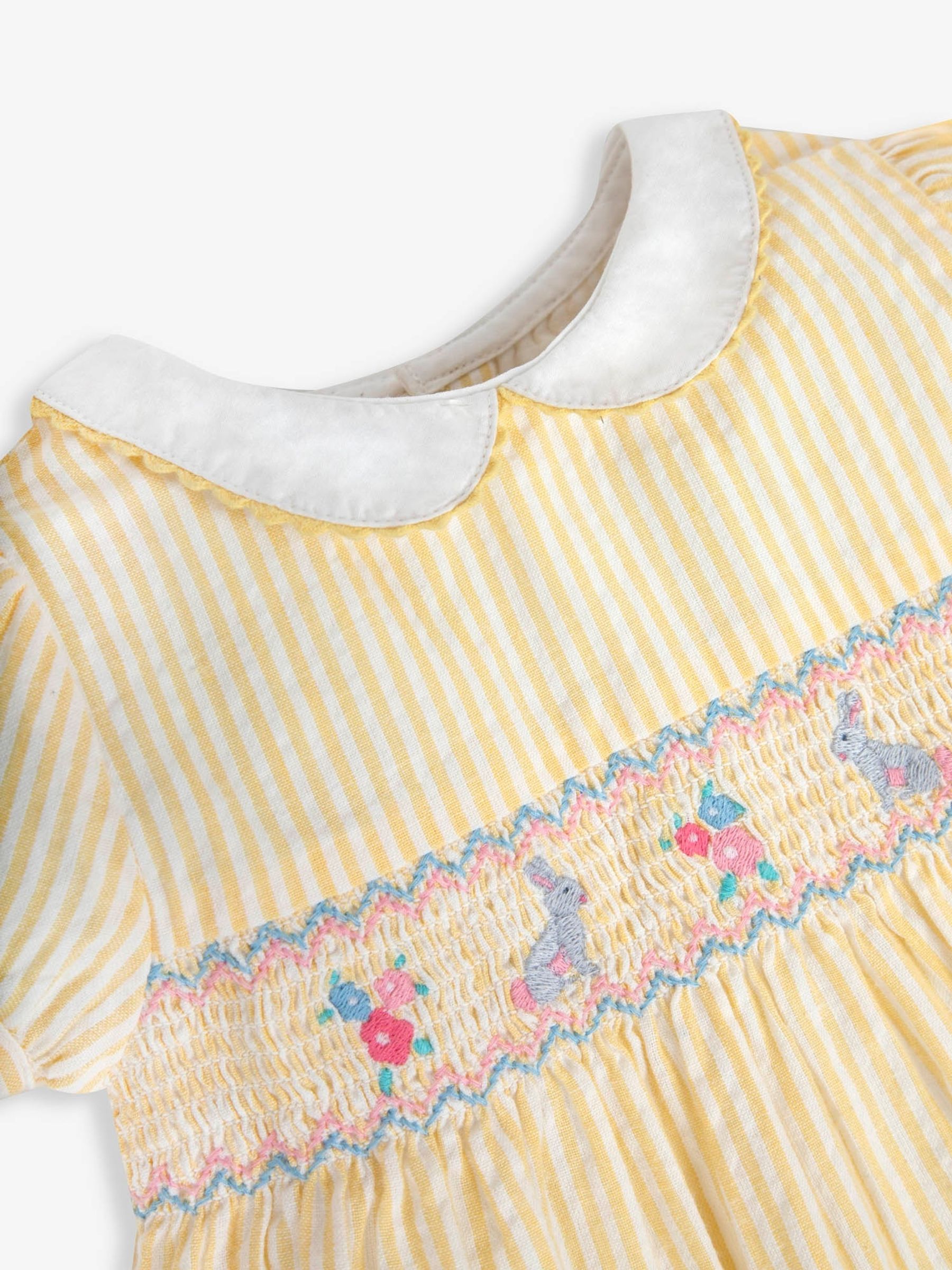 Yellow Bunny Appliqué Smocked Dress - Image 4 of 6