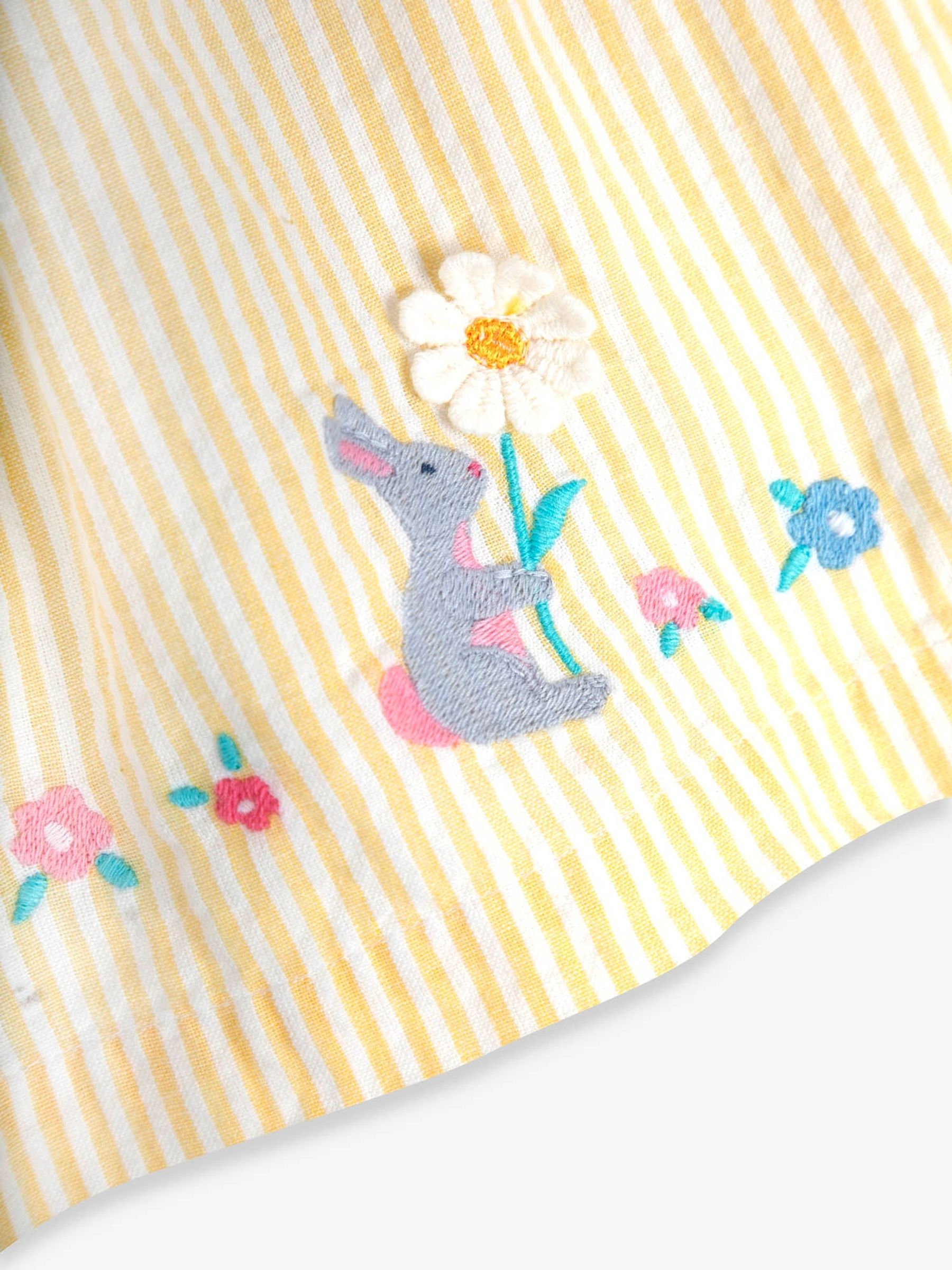 Yellow Bunny Appliqué Smocked Dress - Image 5 of 6