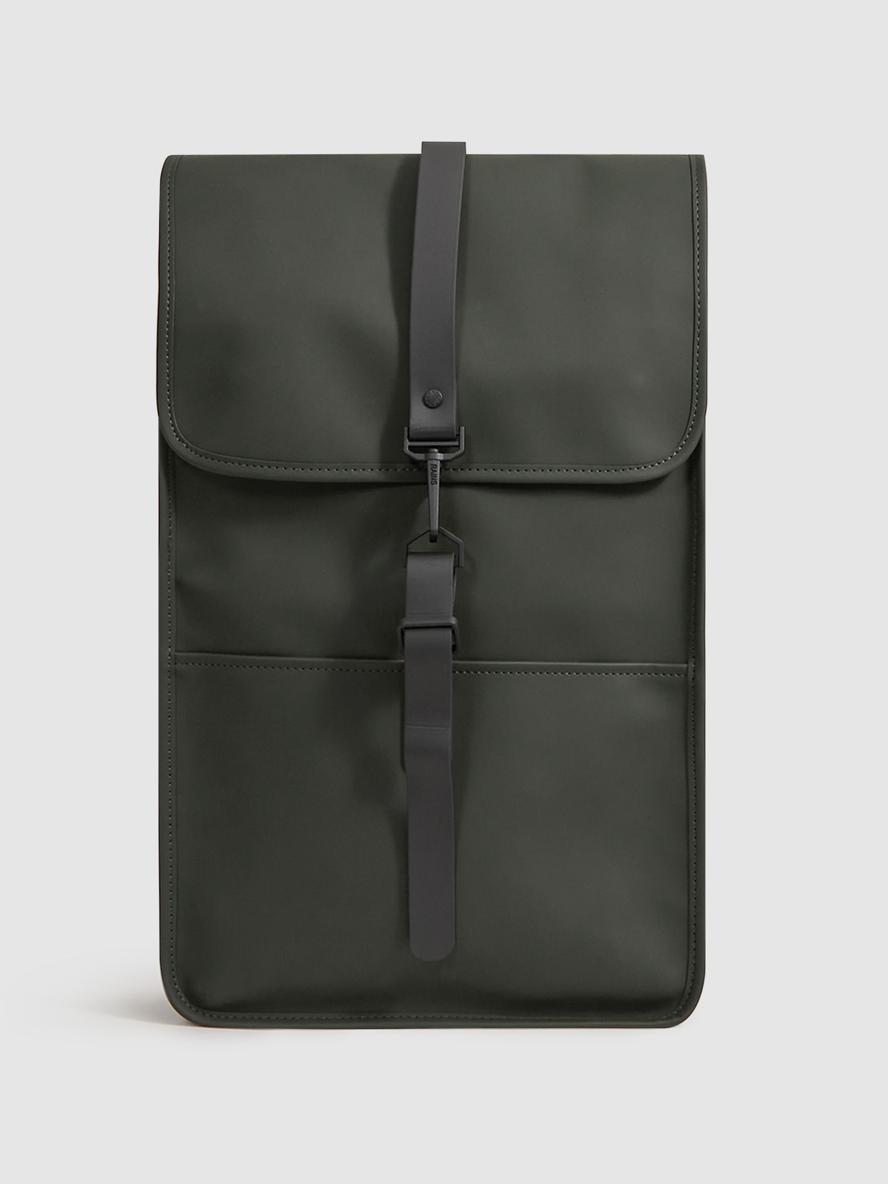 Rains Flap Backpack in Green - Image 1 of 5