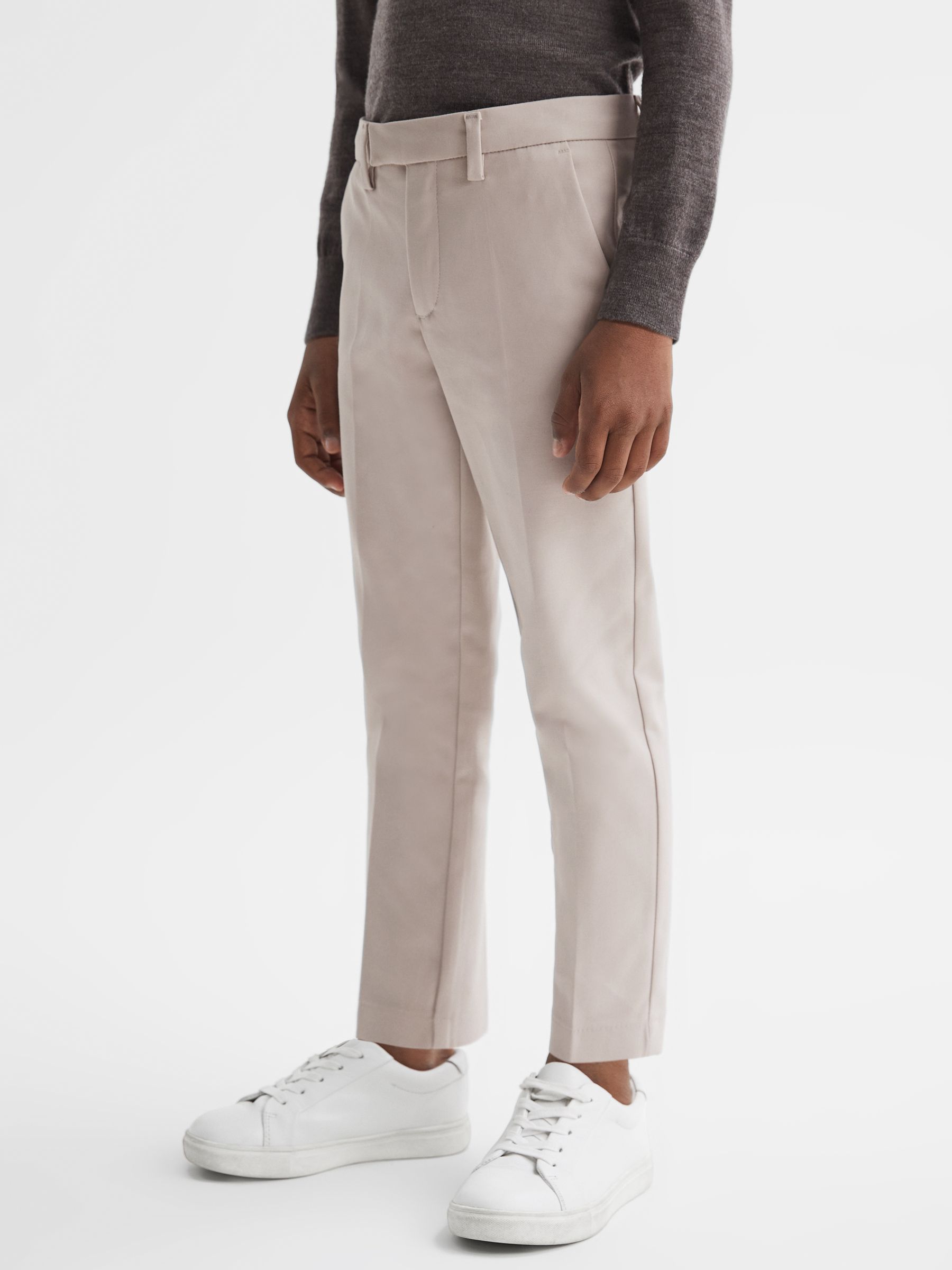 9-14 yrs Slim Fit Tapered Chinos in Stone - Image 3 of 8