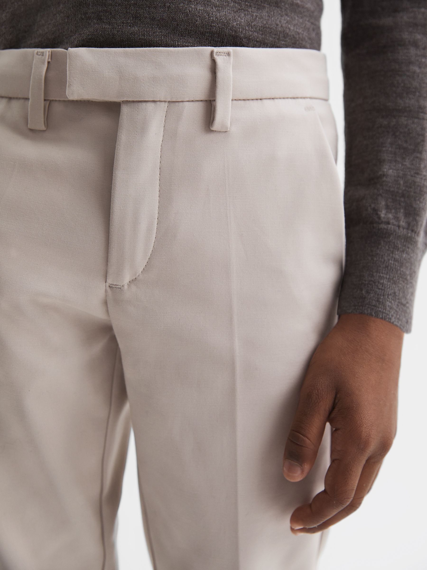 9-14 yrs Slim Fit Tapered Chinos in Stone - Image 4 of 8