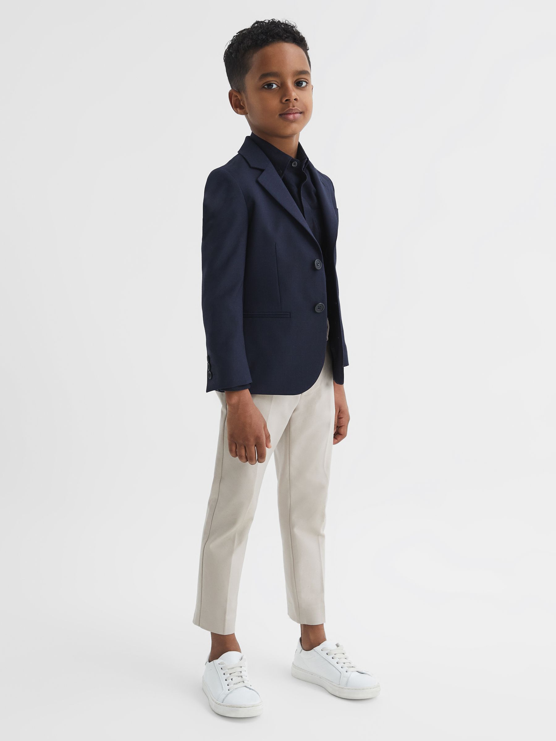 9-14 yrs Slim Fit Tapered Chinos in Stone - Image 7 of 8