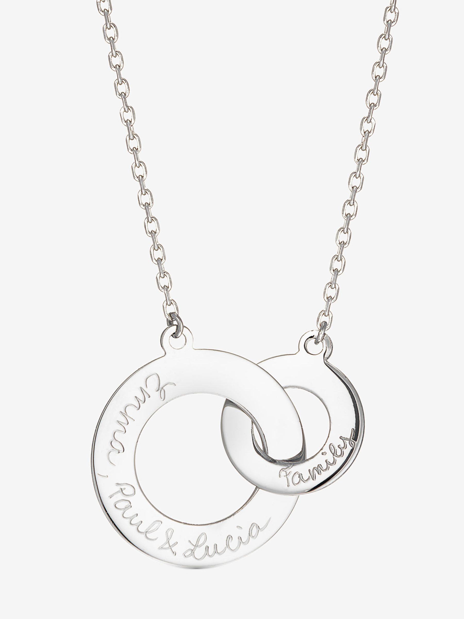 Sterling Silver Merci Maman Personalised Intertwined Necklace - Image 1 of 1