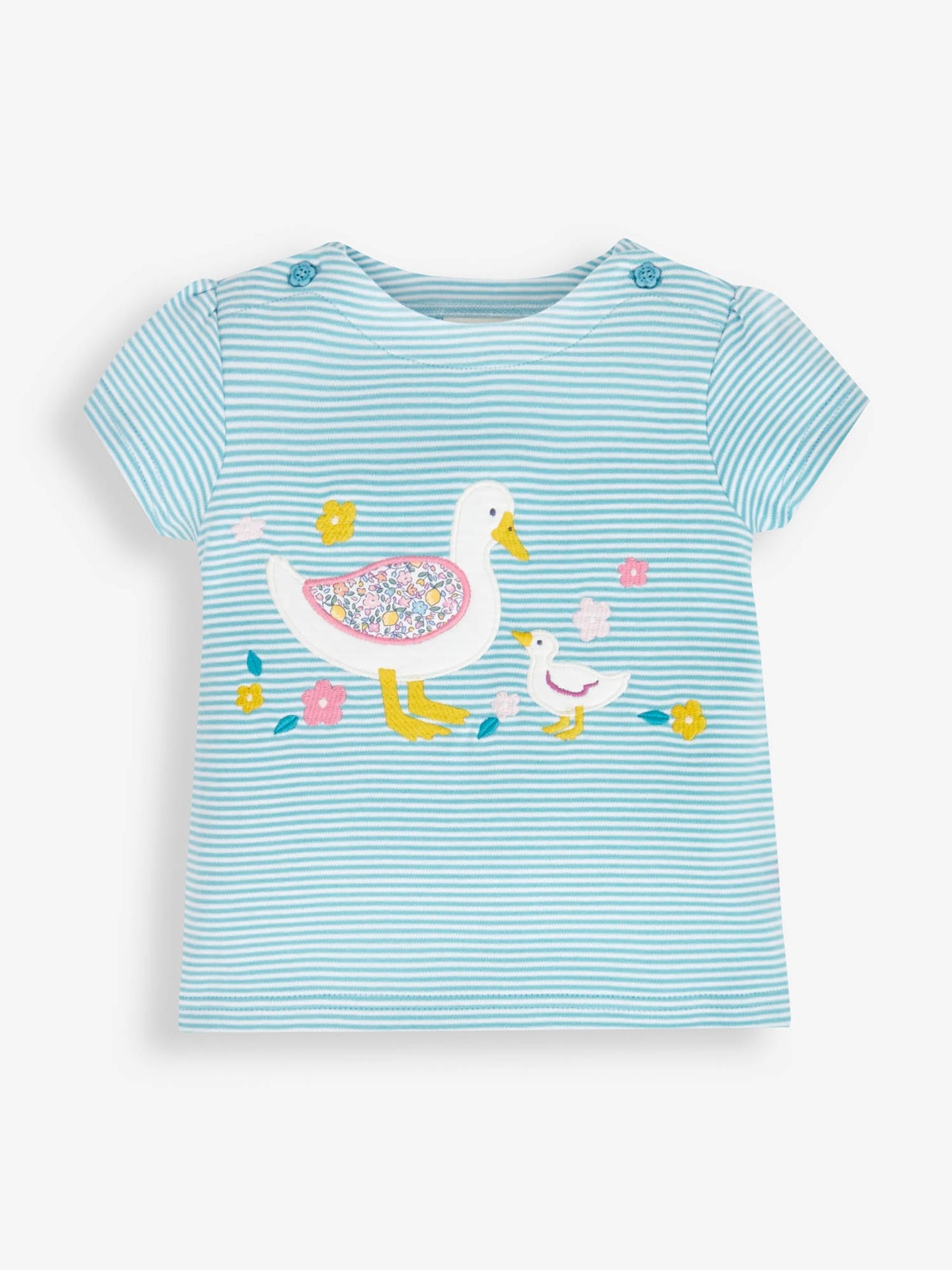 Duck Egg Stripe Duck Appliqué T-Shirt - Image 1 of 3