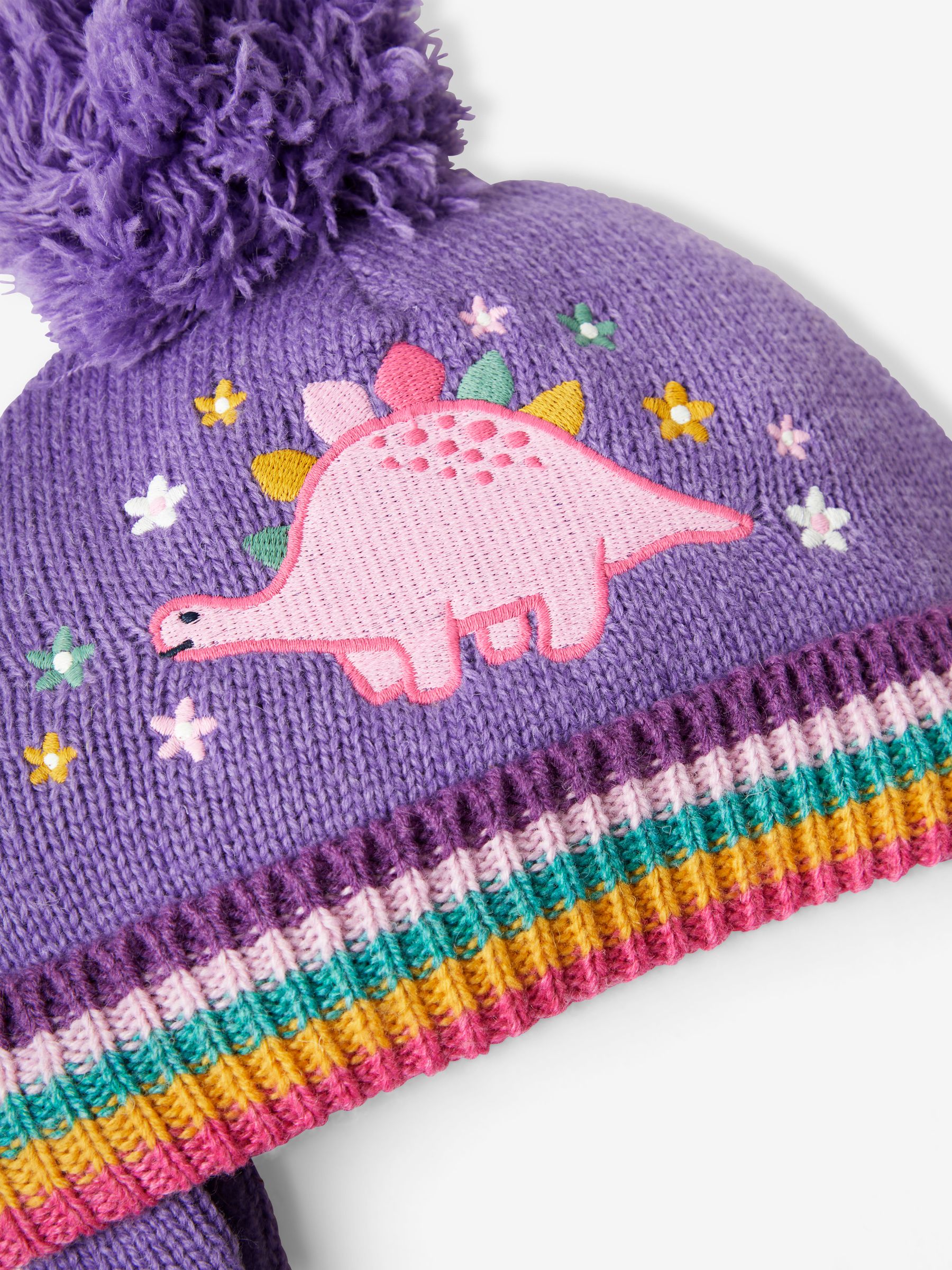 Lilac Girls' Pretty Dinosaur Embroidered Hat - Image 3 of 3