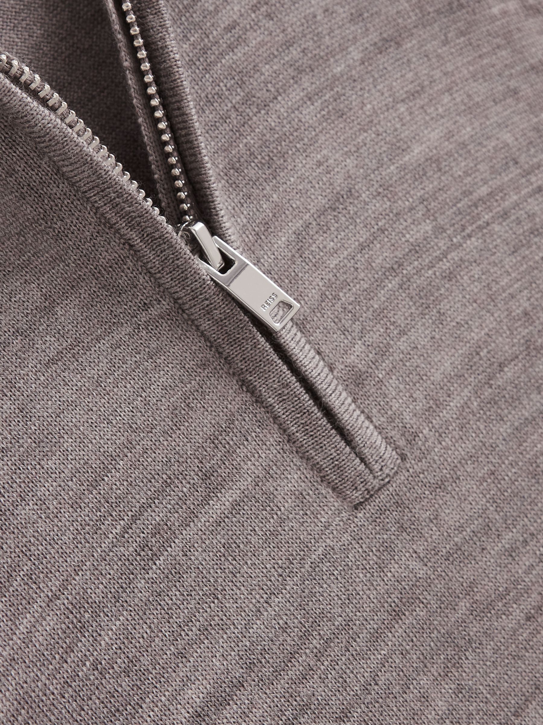 Junior Slim Fit Merino Wool Polo Shirt in Woodsmoke - Image 6 of 6