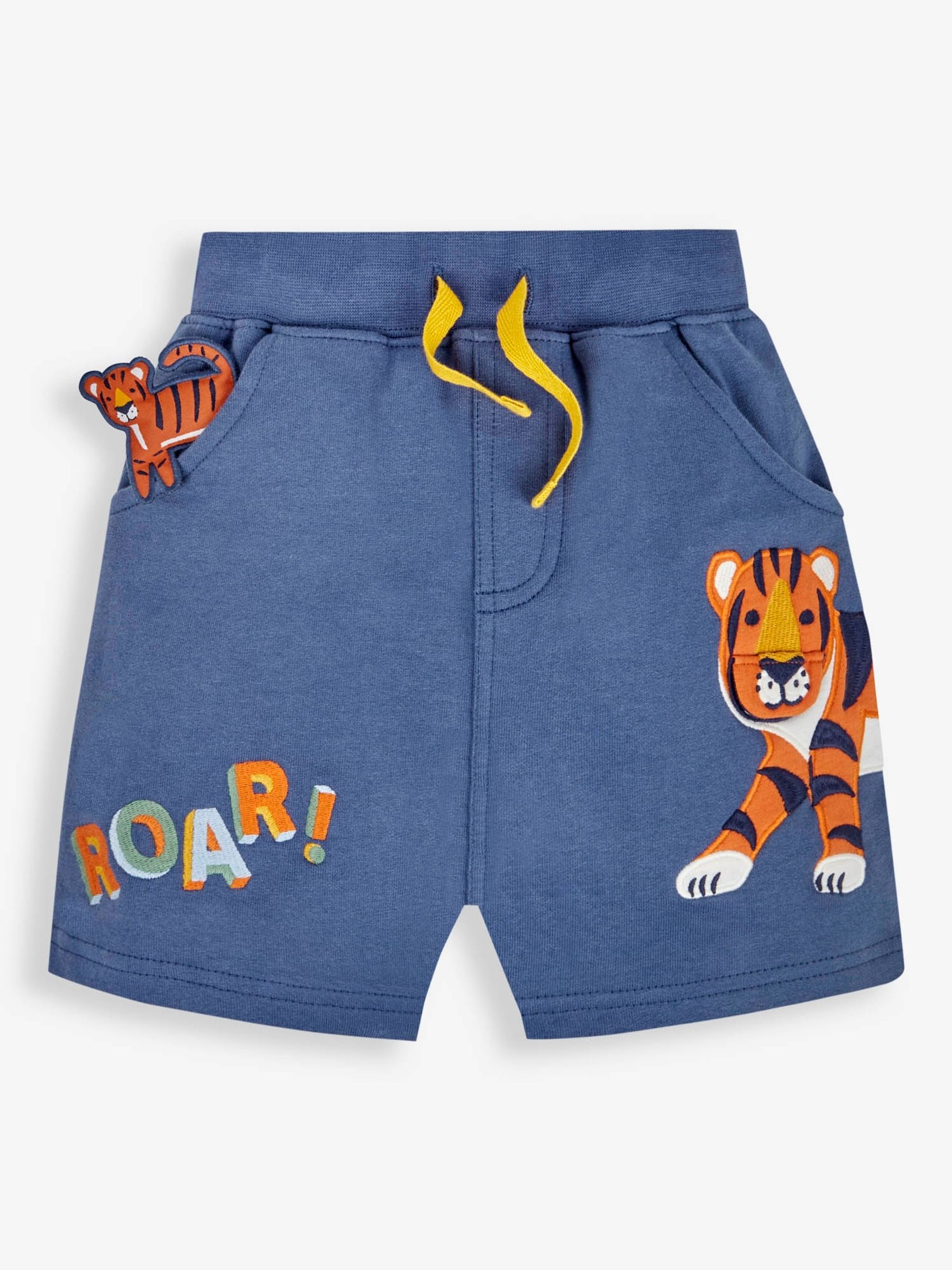 Indigo Tiger Appliqué With Pet In Pocket Shorts - Image 5 of 7