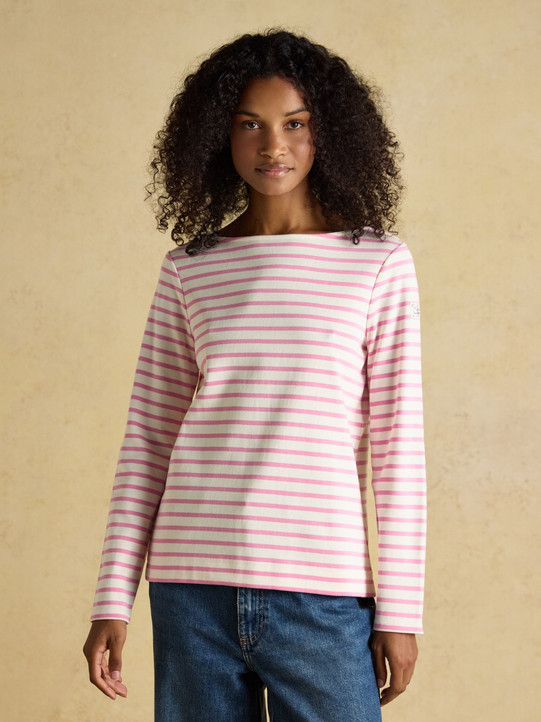 Harbour Navy/Pink Striped Boat Neck Breton Tops (2 Pack) - Image 2 of 7 Harbour Navy/Pink Striped Boat Neck Breton Tops (2 Pack) - Image 2 of 7