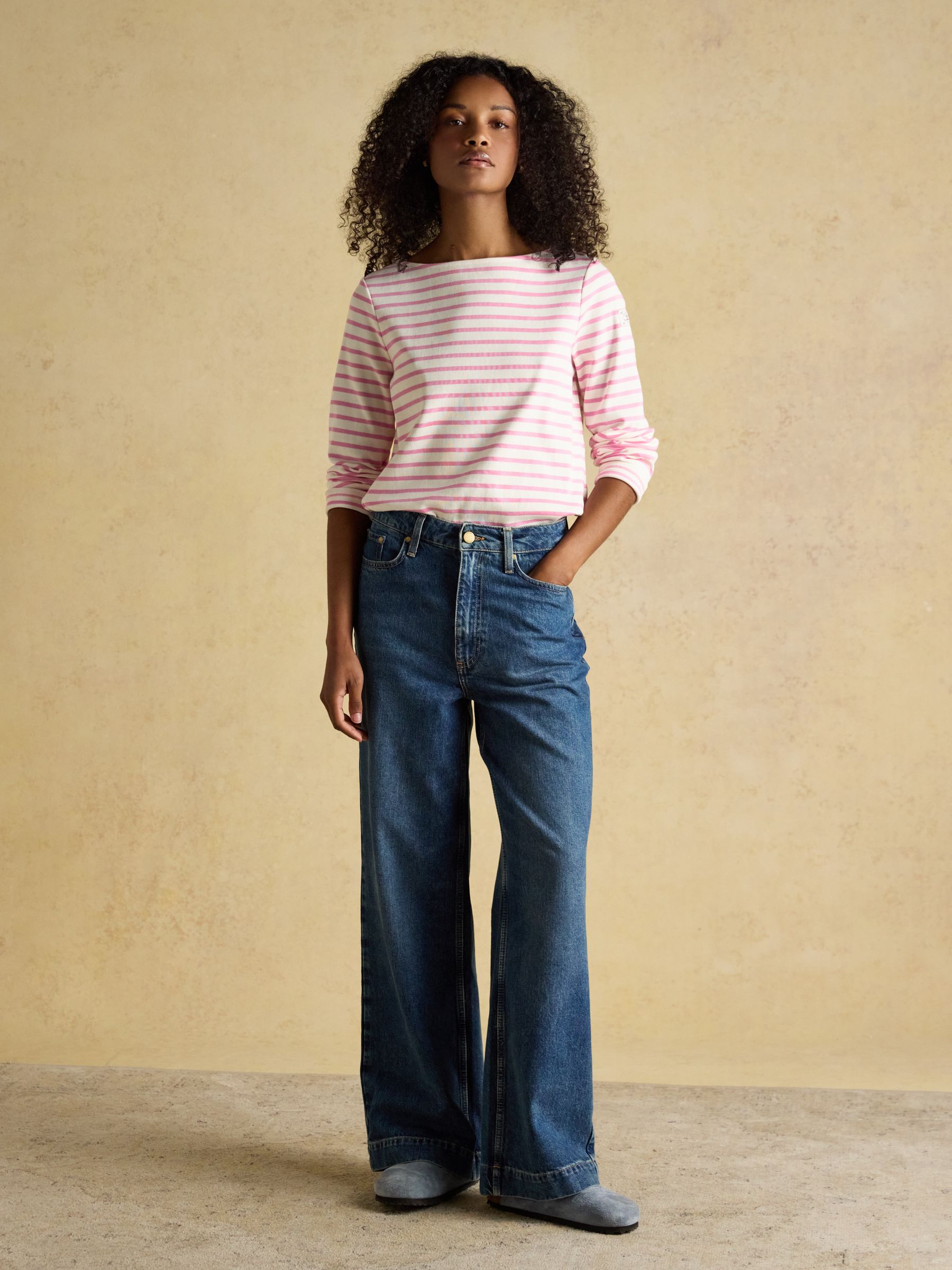 Harbour Navy/Pink Striped Boat Neck Breton Tops (2 Pack) - Image 7 of 7