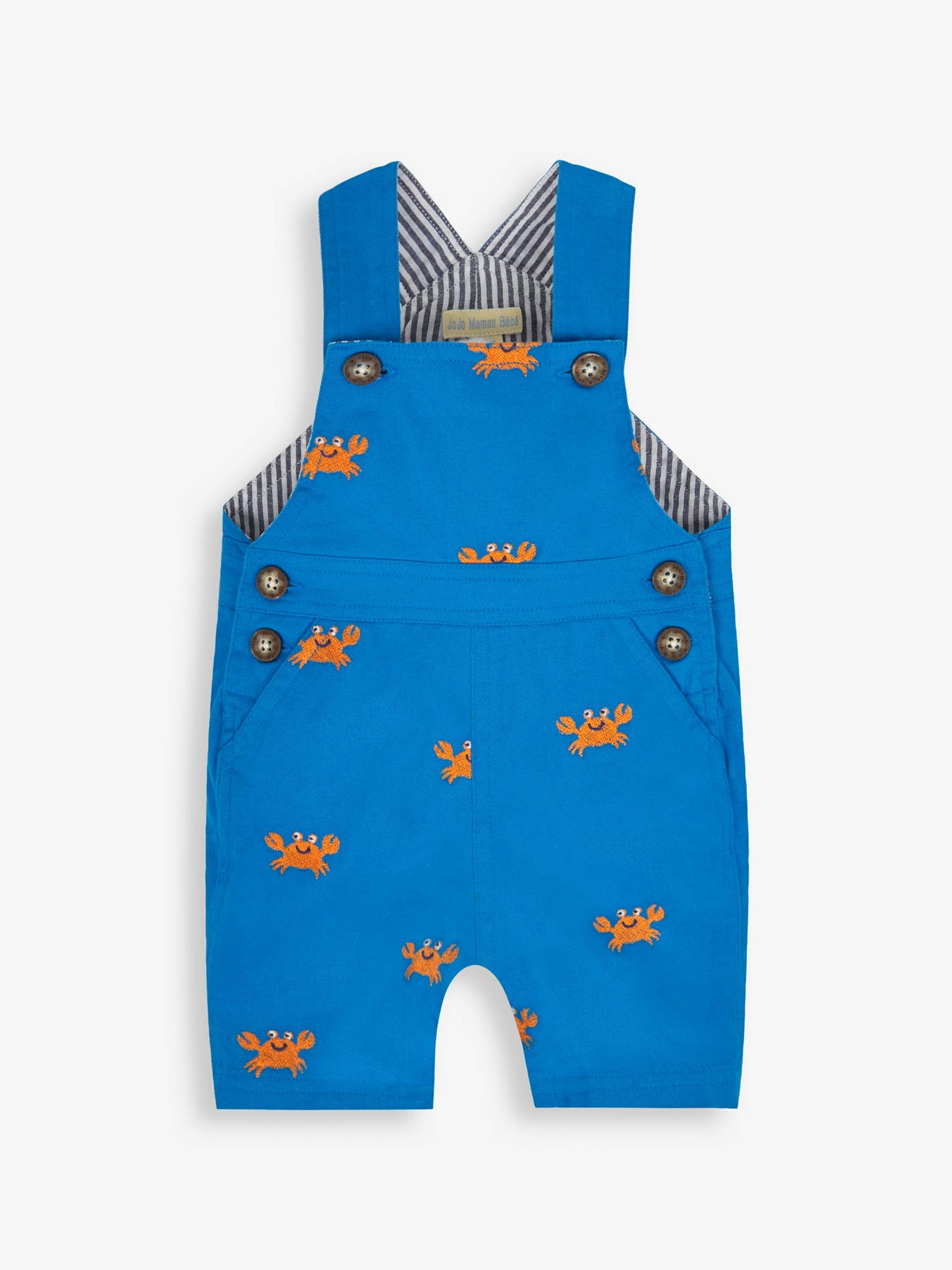 Blue Crab Embroidered Short Dungarees - Image 1 of 2