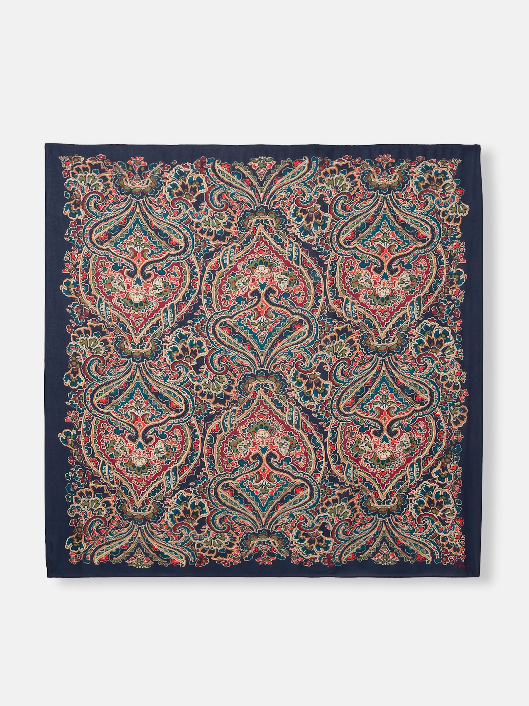 Middleton Navy Printed Square Scarf - Image 5 of 6