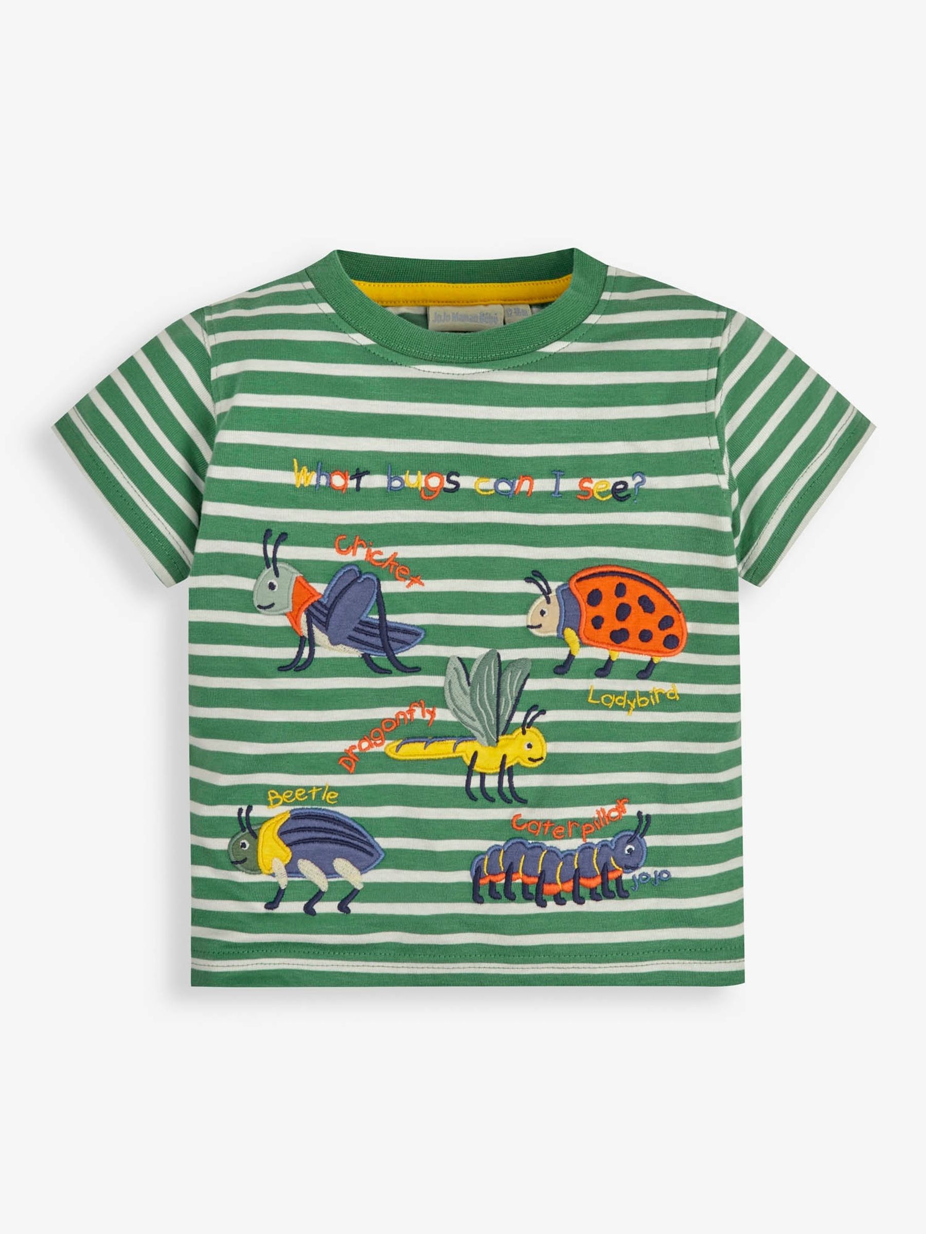 Khaki Stripe Bugs Appliqué T-Shirt - Image 1 of 2