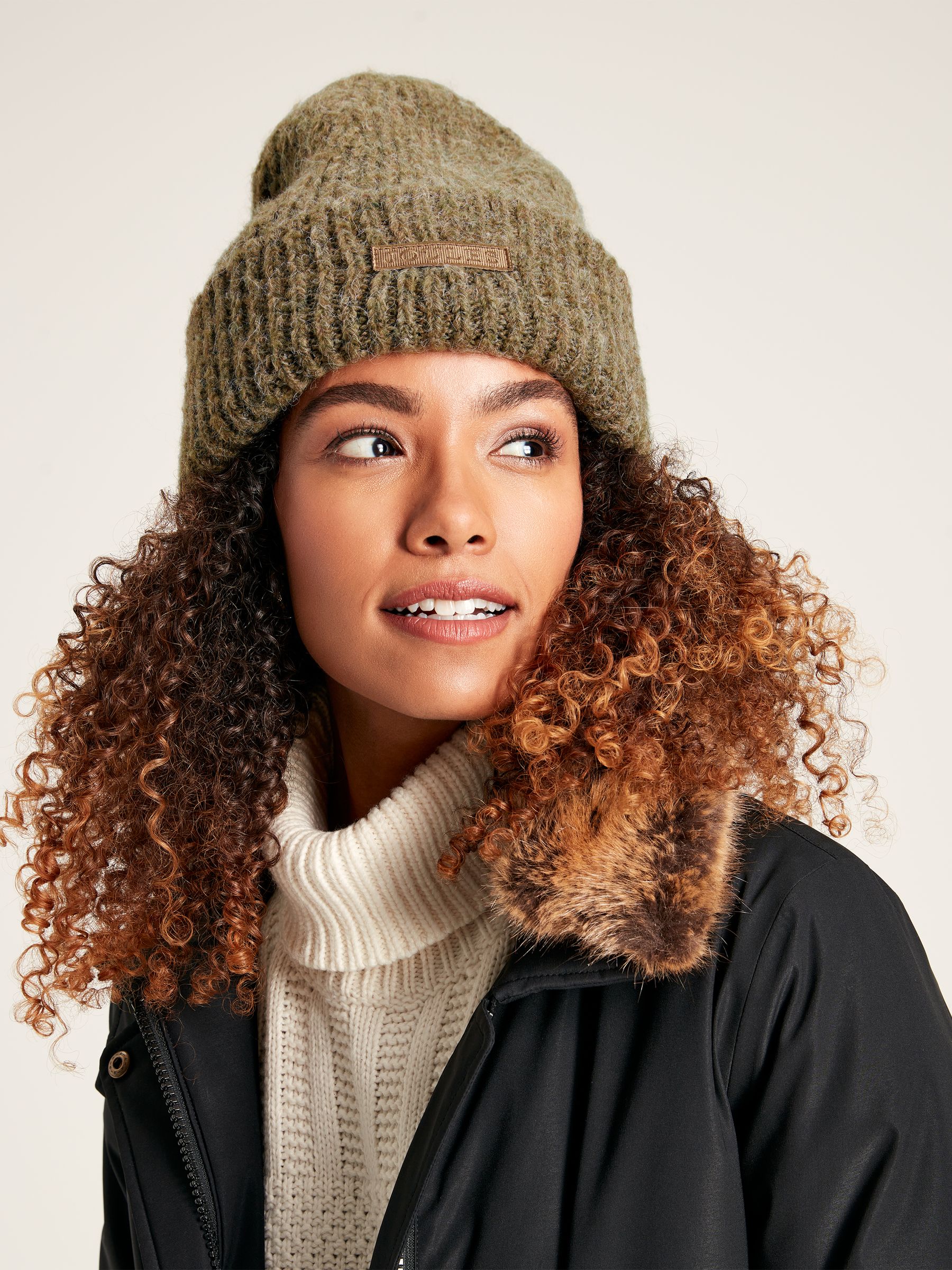 Eloise Brown Oversized Knitted Beanie Hat - Image 1 of 4