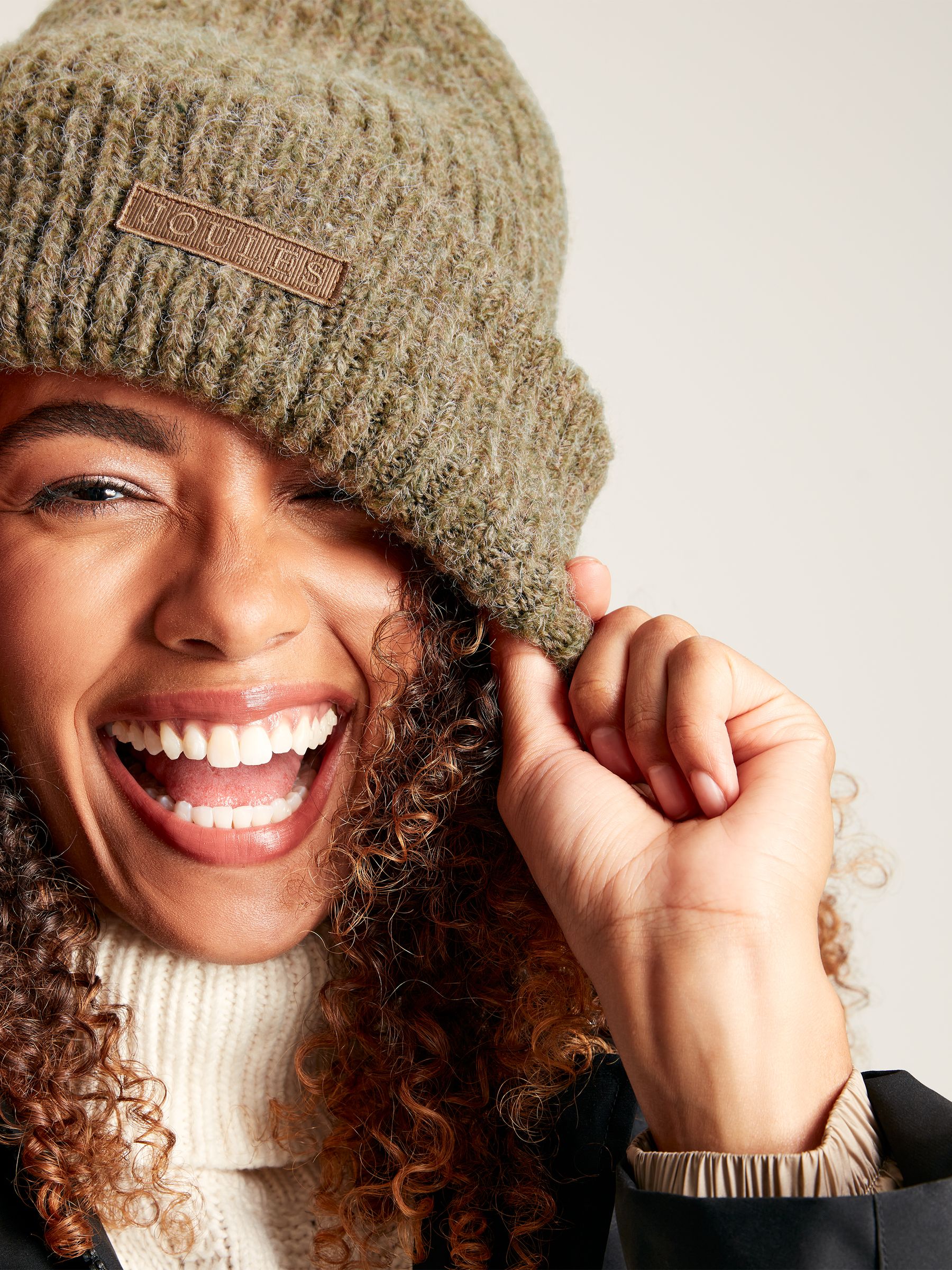 Eloise Brown Oversized Knitted Beanie Hat - Image 2 of 4