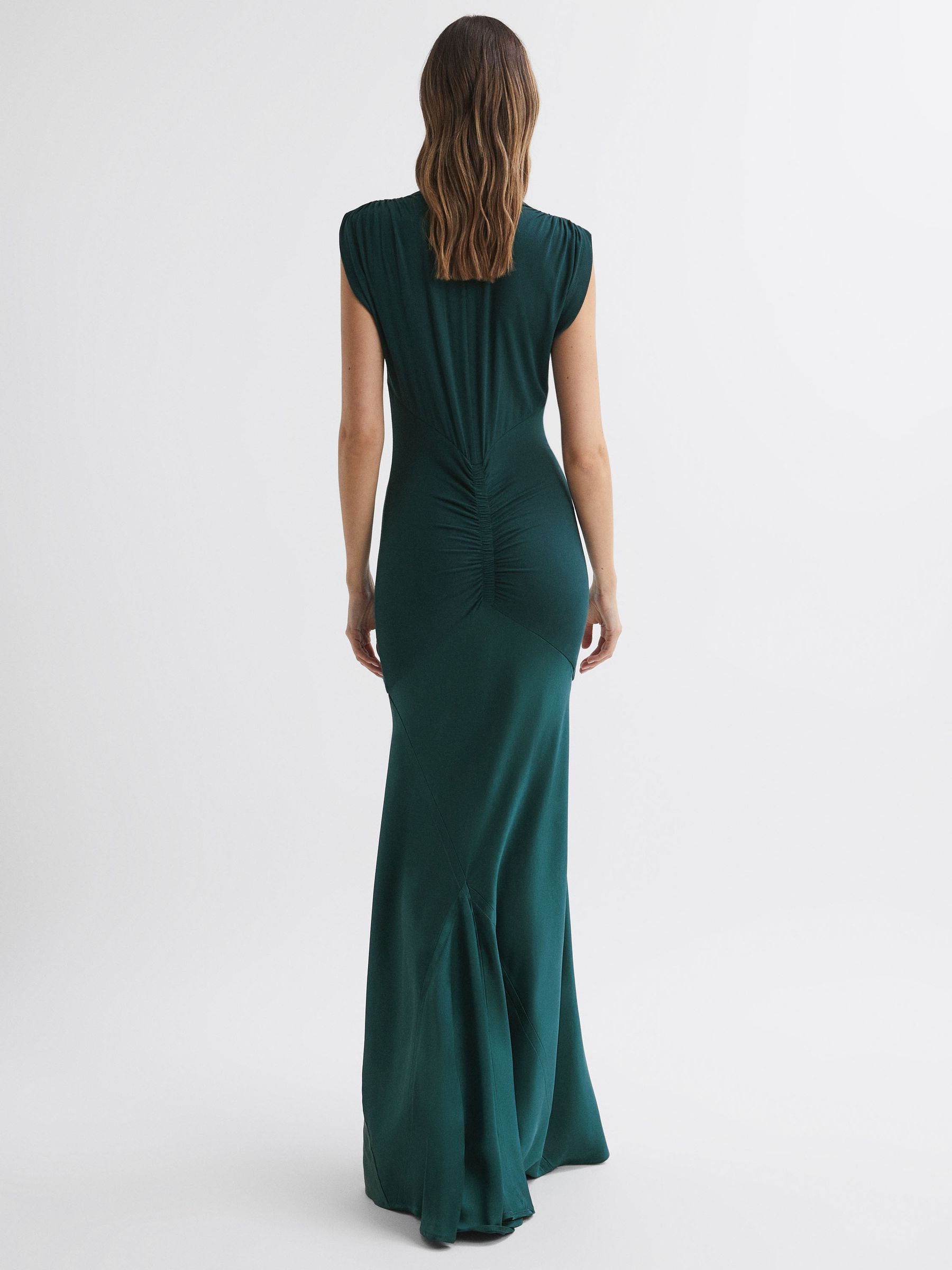 Plunge Neck Sleeveless Maxi Dress in Teal - Image 4 of 4