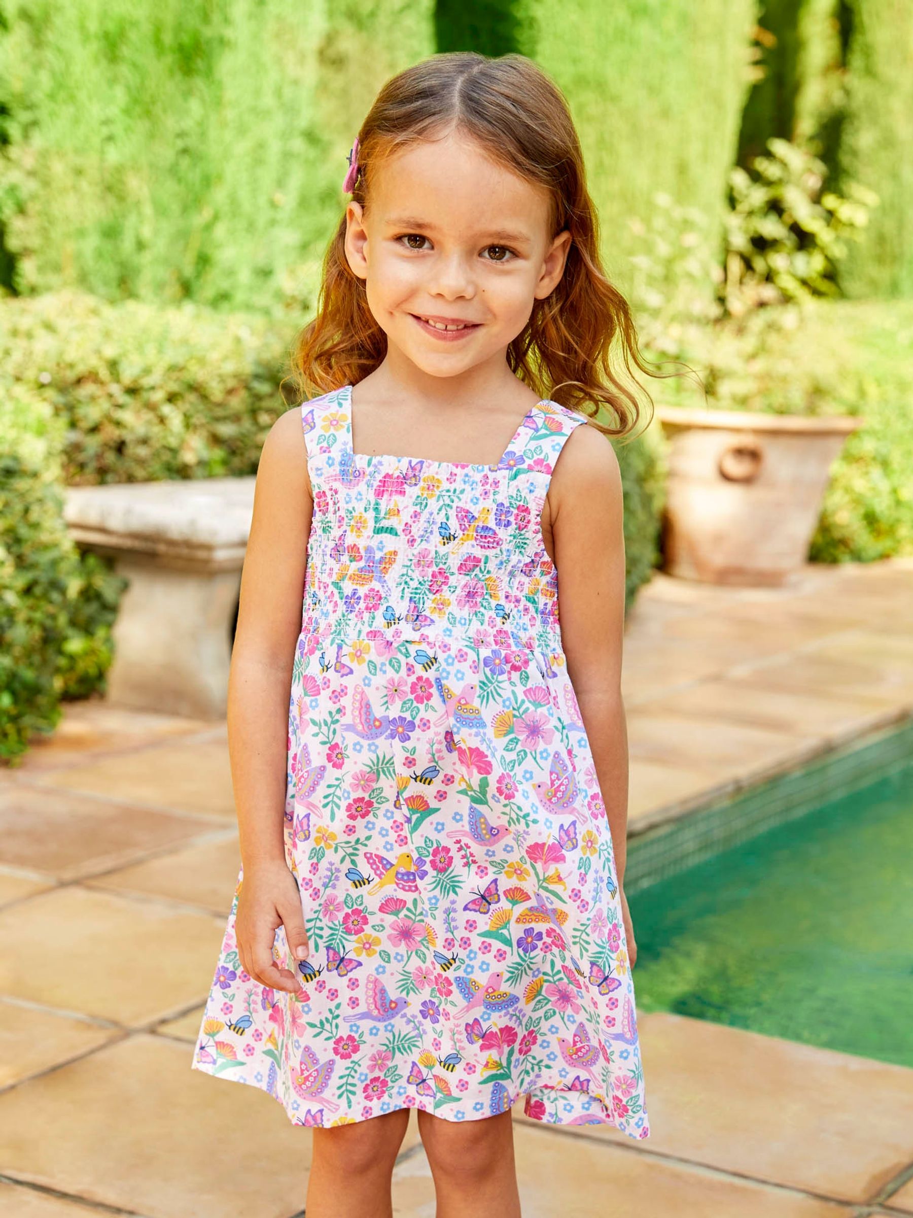 White Bird Floral Print Smocked Summer Dress - Image 1 of 4