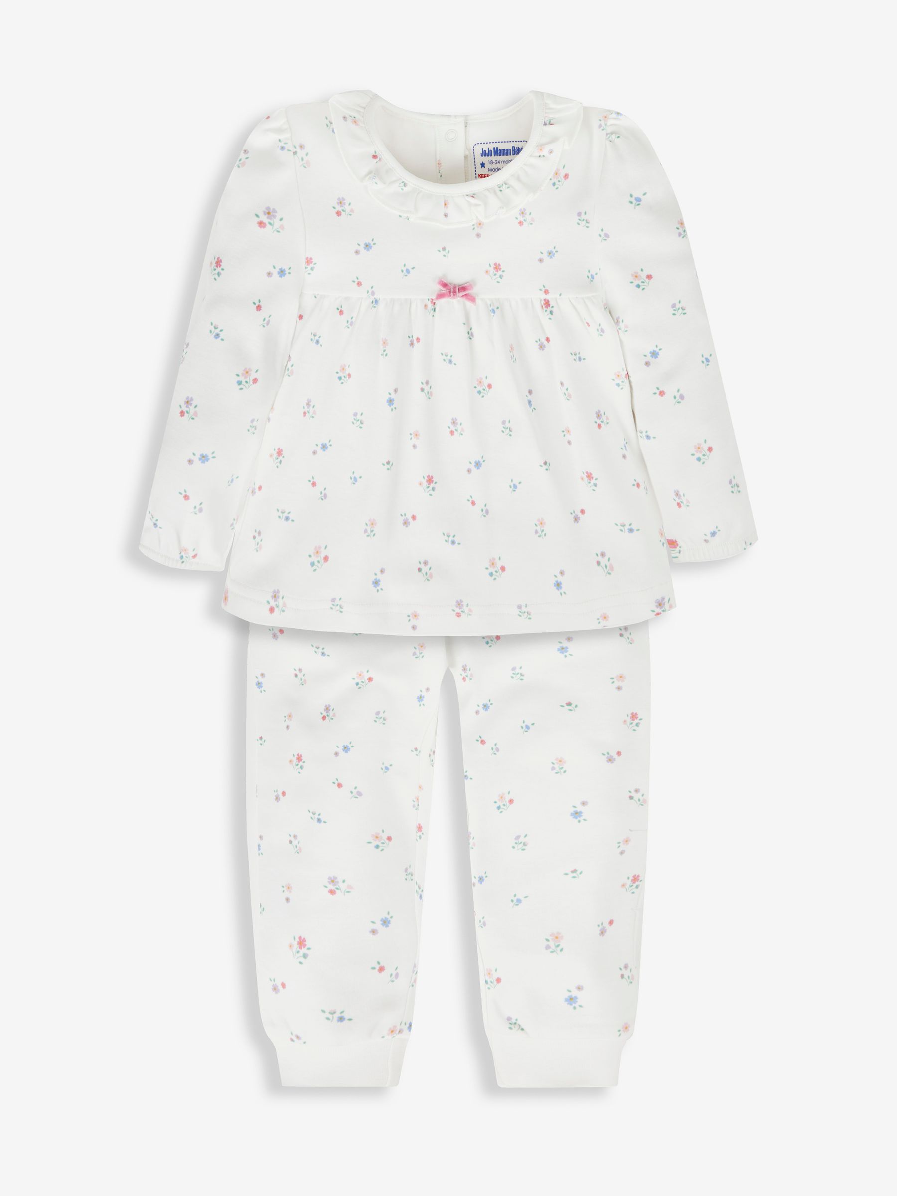 Cream Pretty Ditsy Jersey Pyjamas - Image 4 of 7