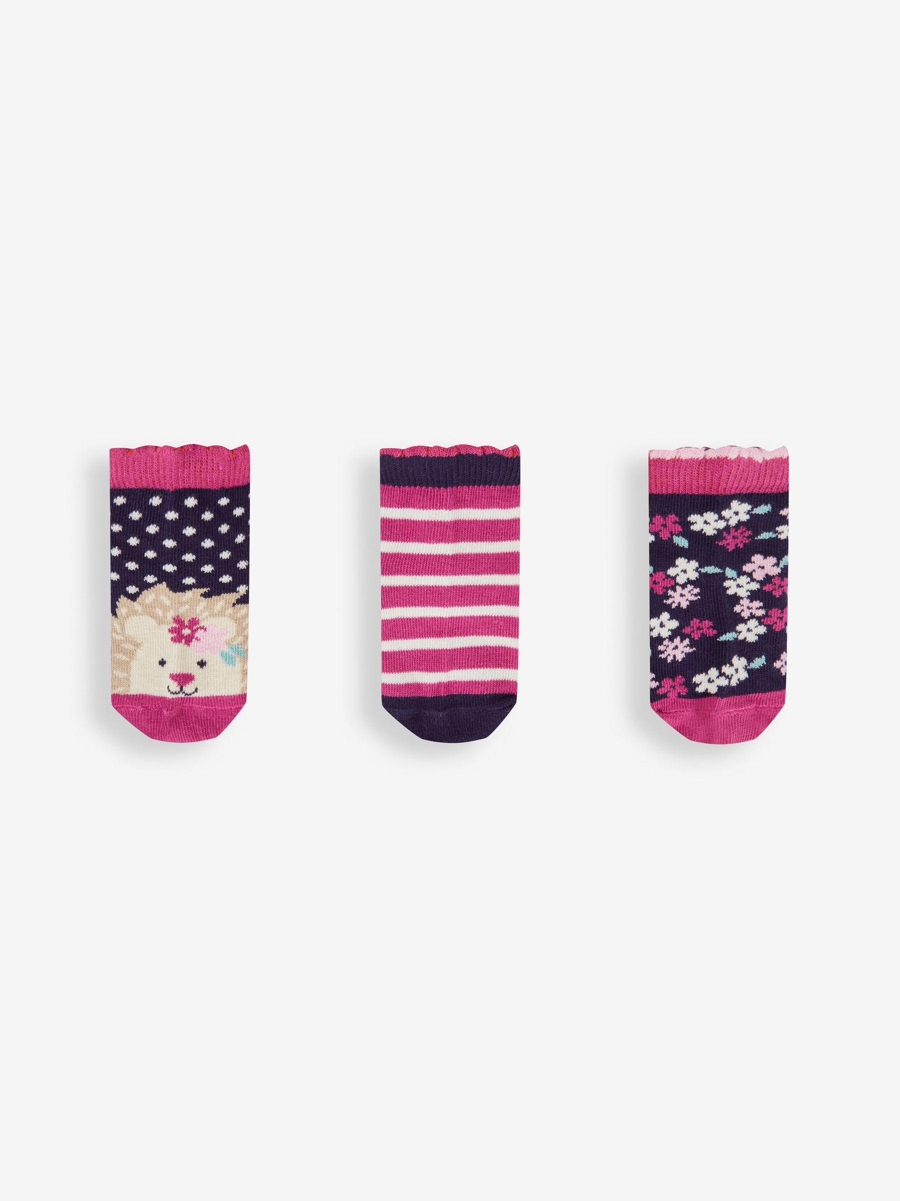 Navy Girls' 3-Pack Hedgehog Socks - Image 2 of 5
