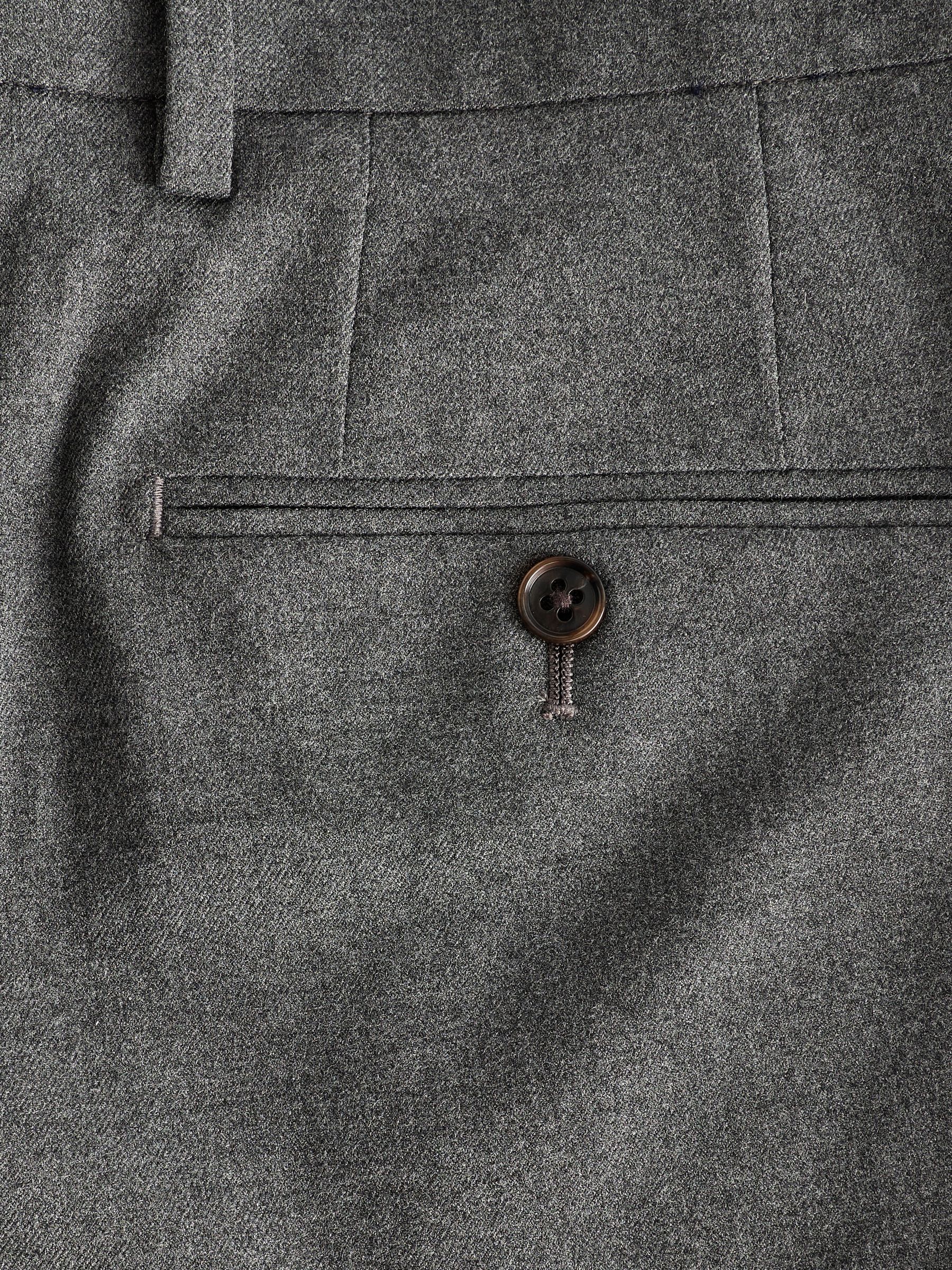 Grey Slim Fit Flannel Suit Trousers - Image 9 of 10