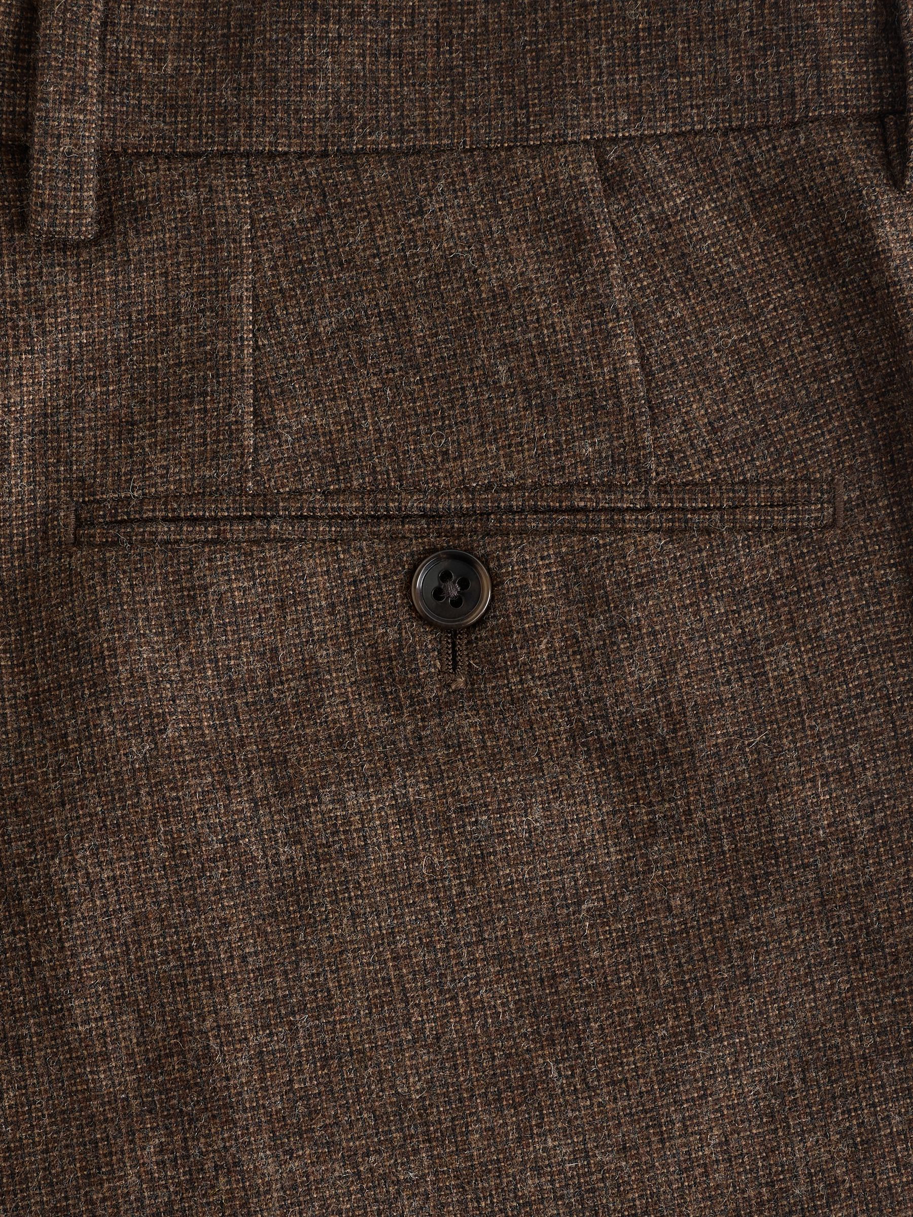 Brown Slim Fit Texture Suit Trousers - Image 10 of 10