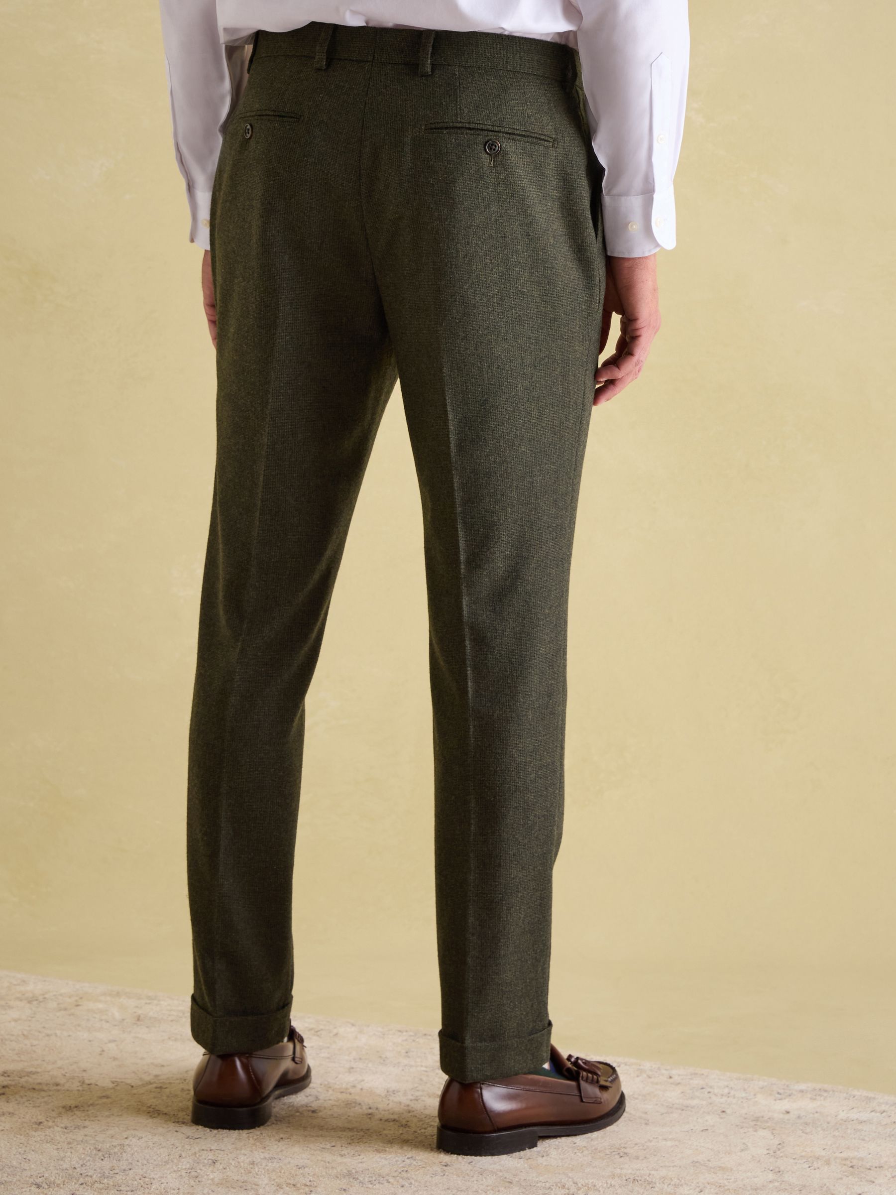Green Slim Fit Texture Suit Trousers - Image 2 of 10