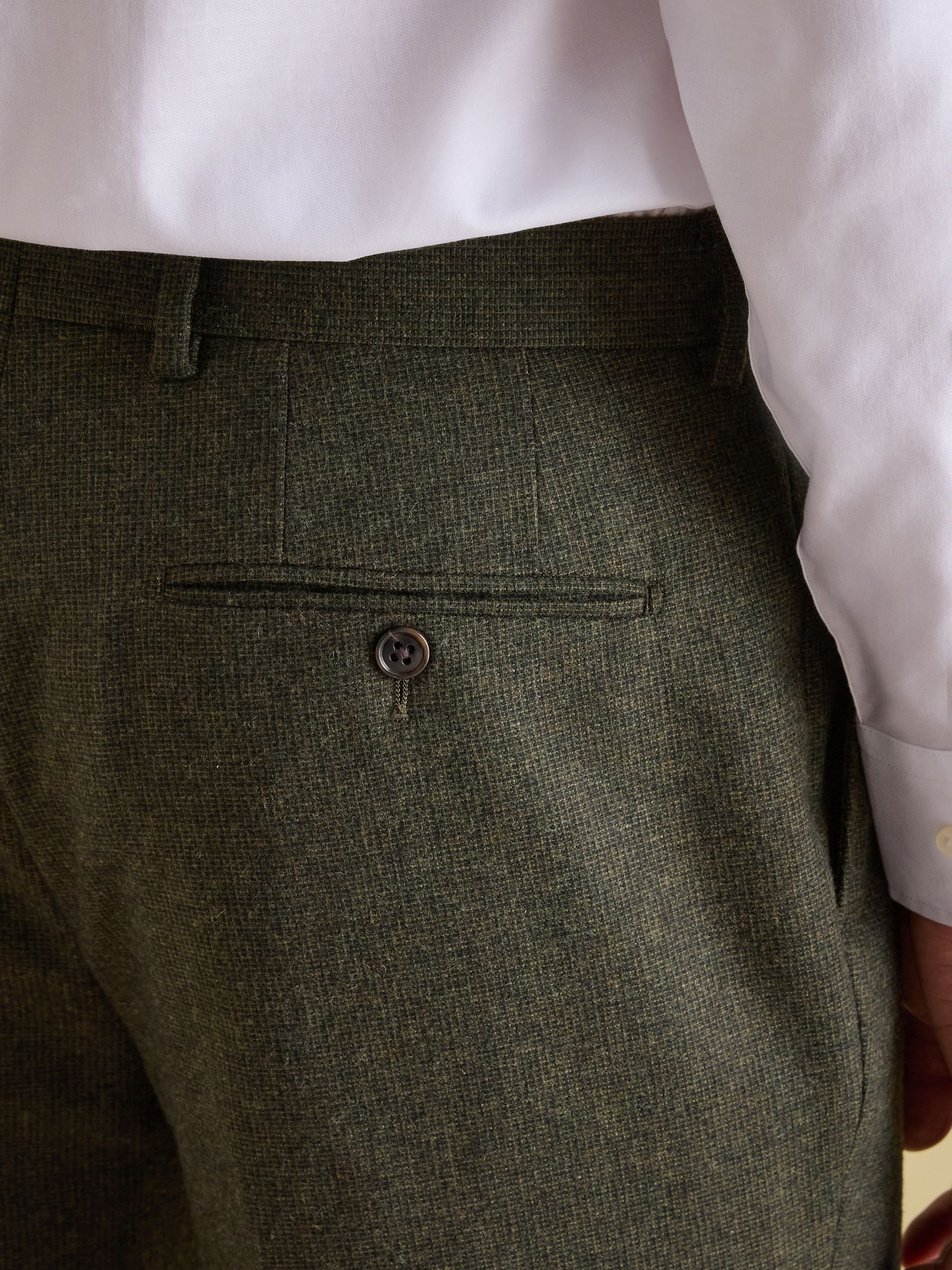 Green Slim Fit Texture Suit Trousers - Image 6 of 10