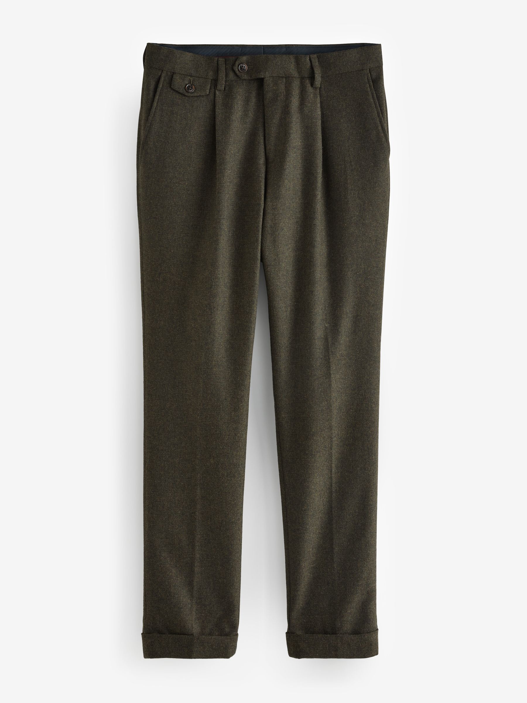Green Slim Fit Texture Suit Trousers - Image 7 of 10