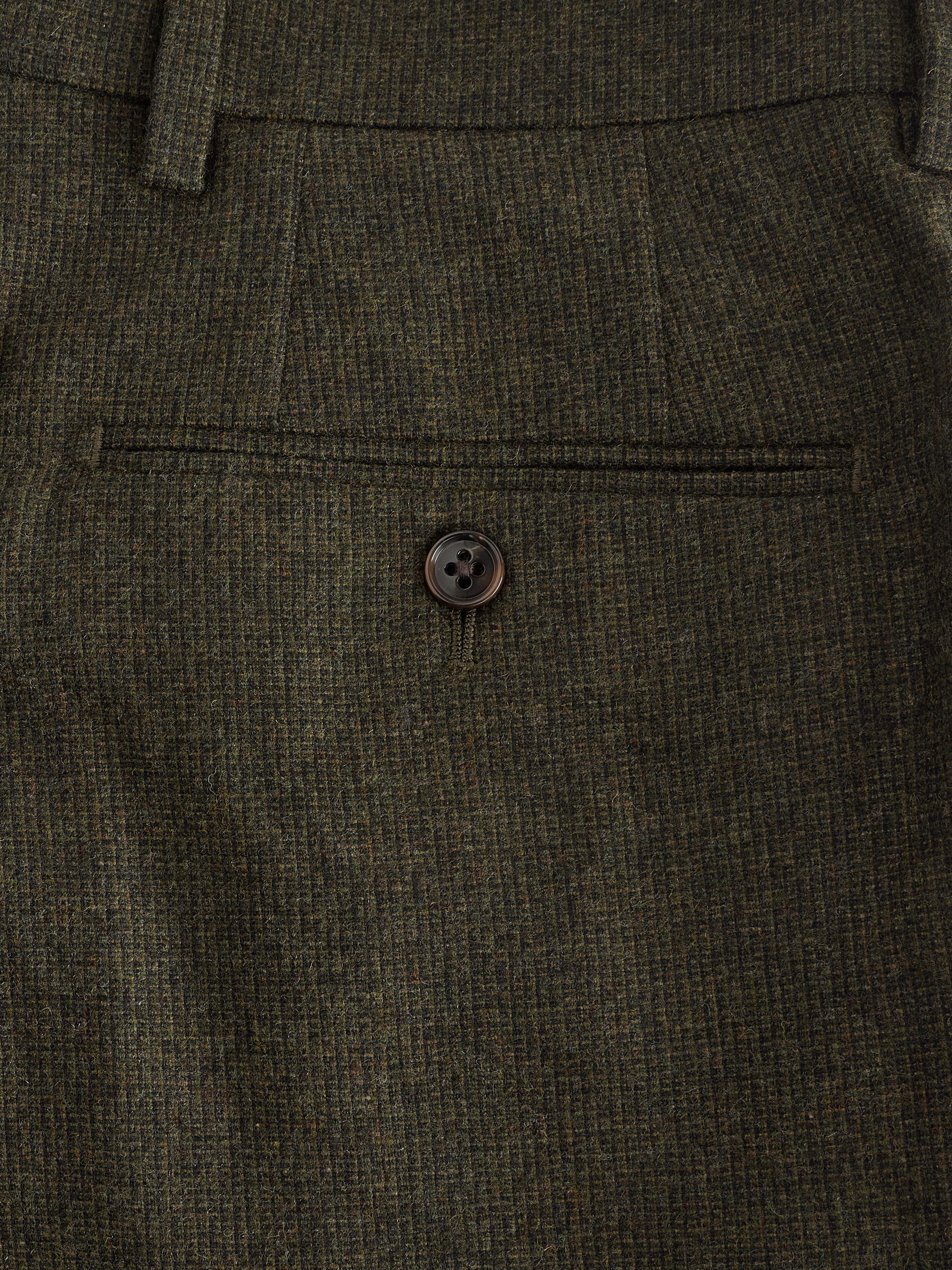 Green Slim Fit Texture Suit Trousers - Image 9 of 10