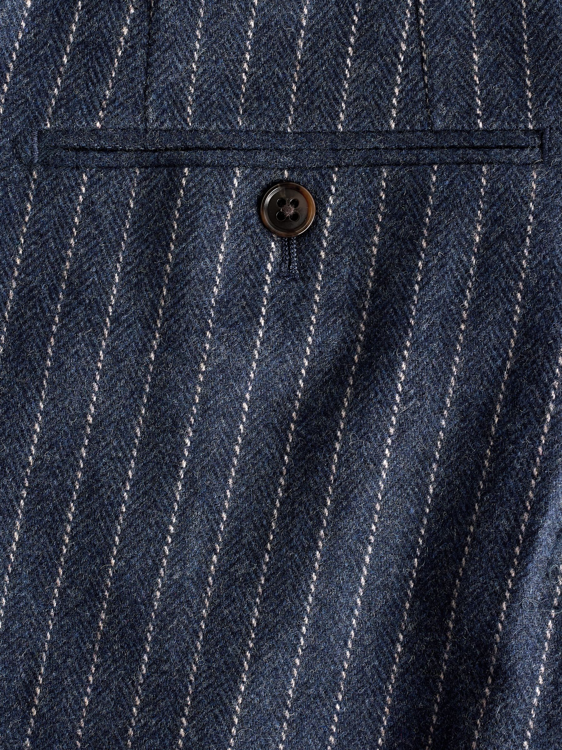 Navy Slim Fit Pinstripe Suit Trousers - Image 8 of 9