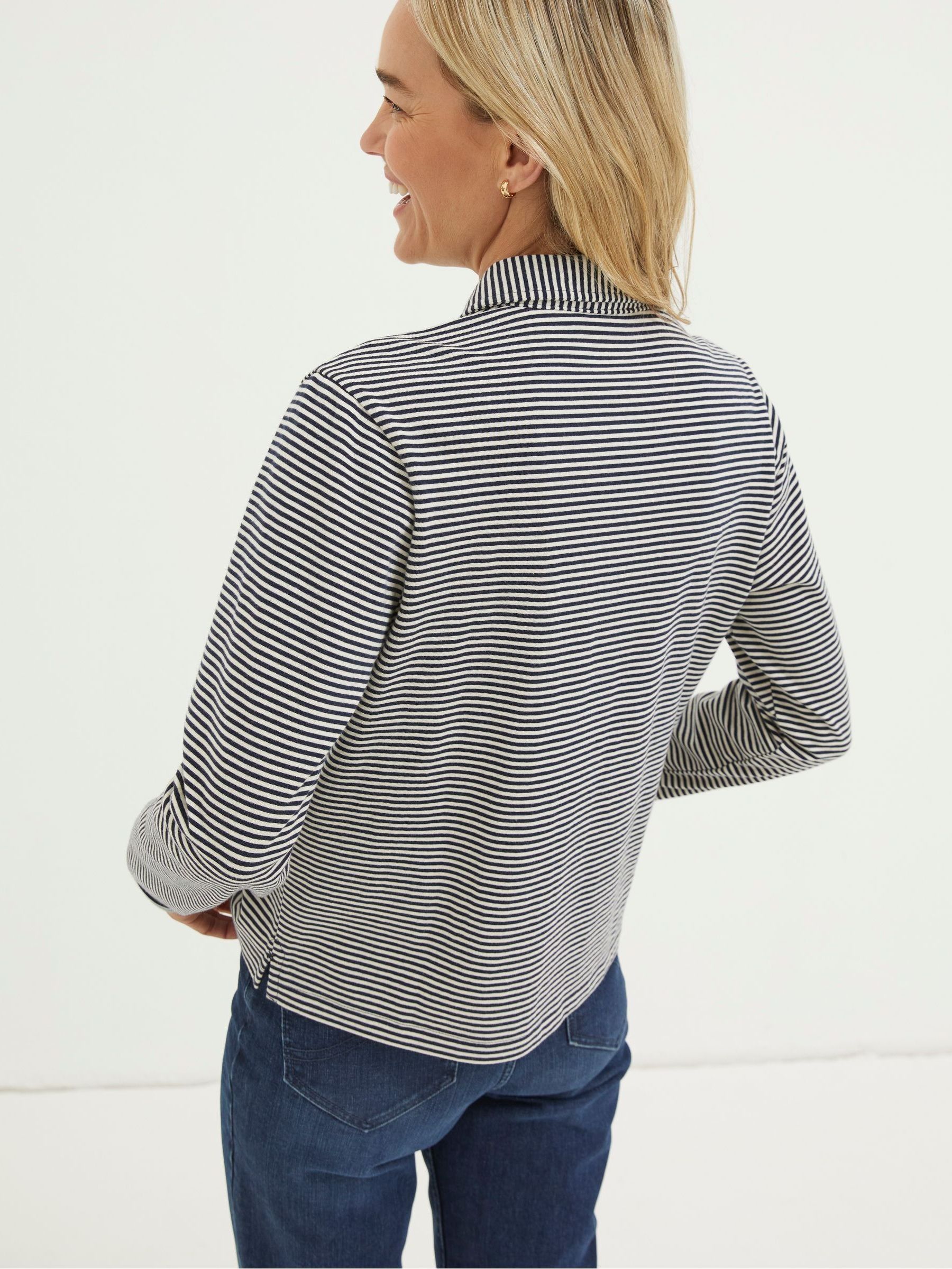 Jess Blue Stripe Jersey Shirt - Image 2 of 6 Jess Blue Stripe Jersey Shirt - Image 2 of 6