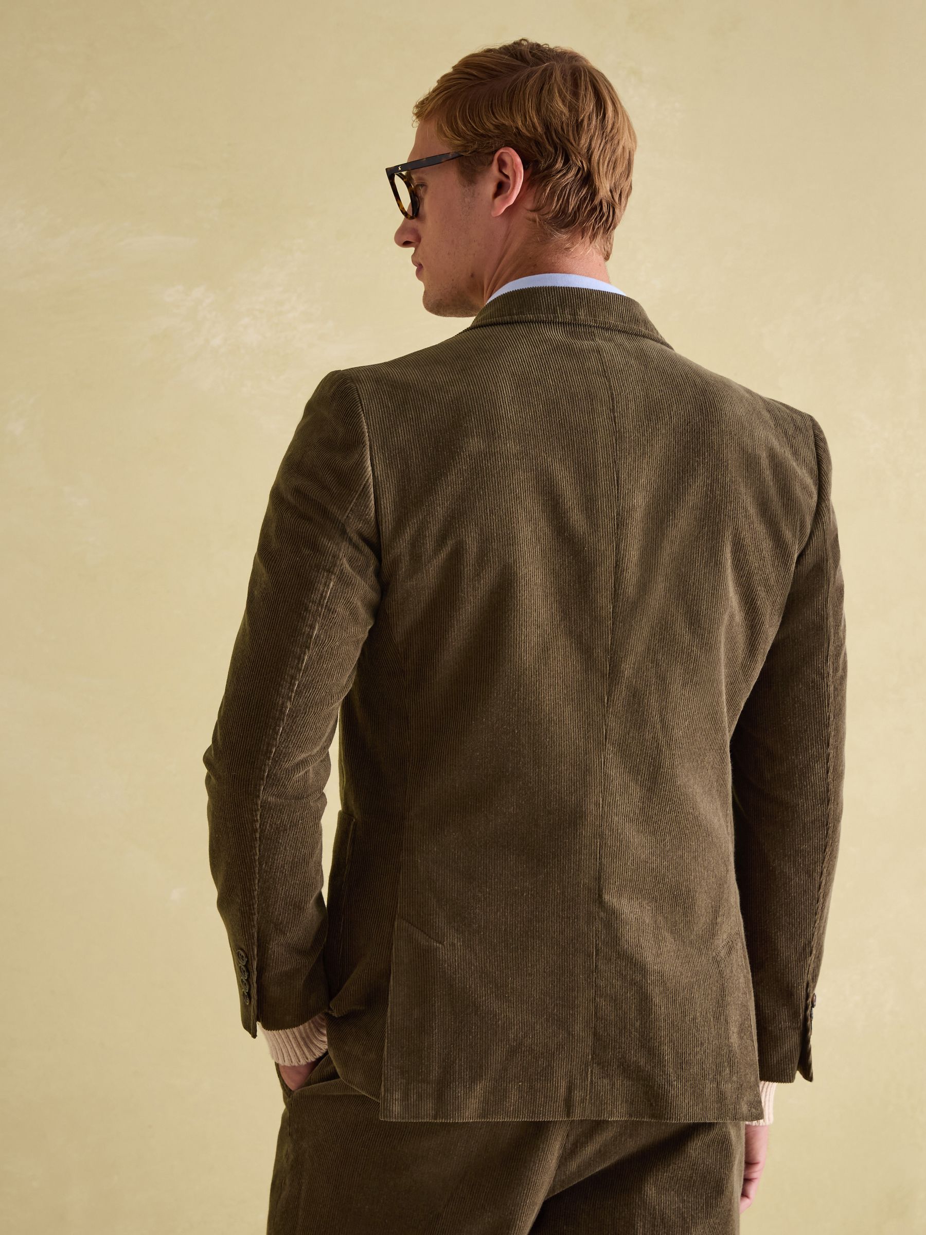 Green Corduroy Slim Fit Suit Jacket - Image 2 of 8