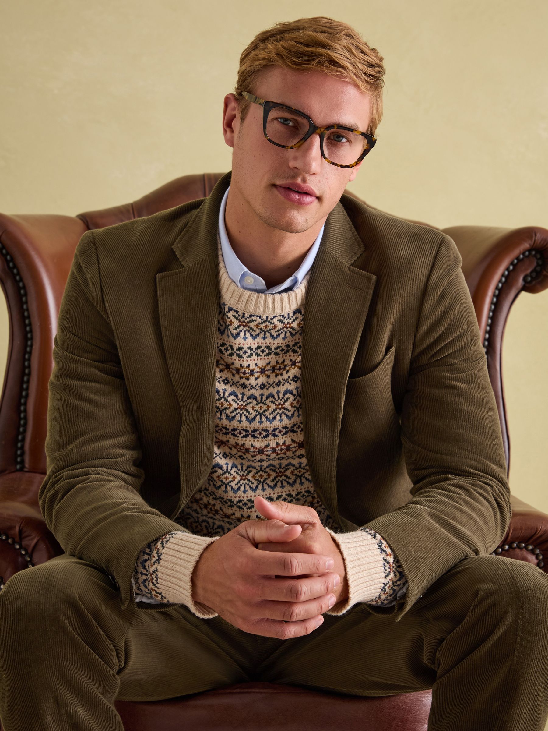 Green Corduroy Slim Fit Suit Jacket - Image 4 of 8
