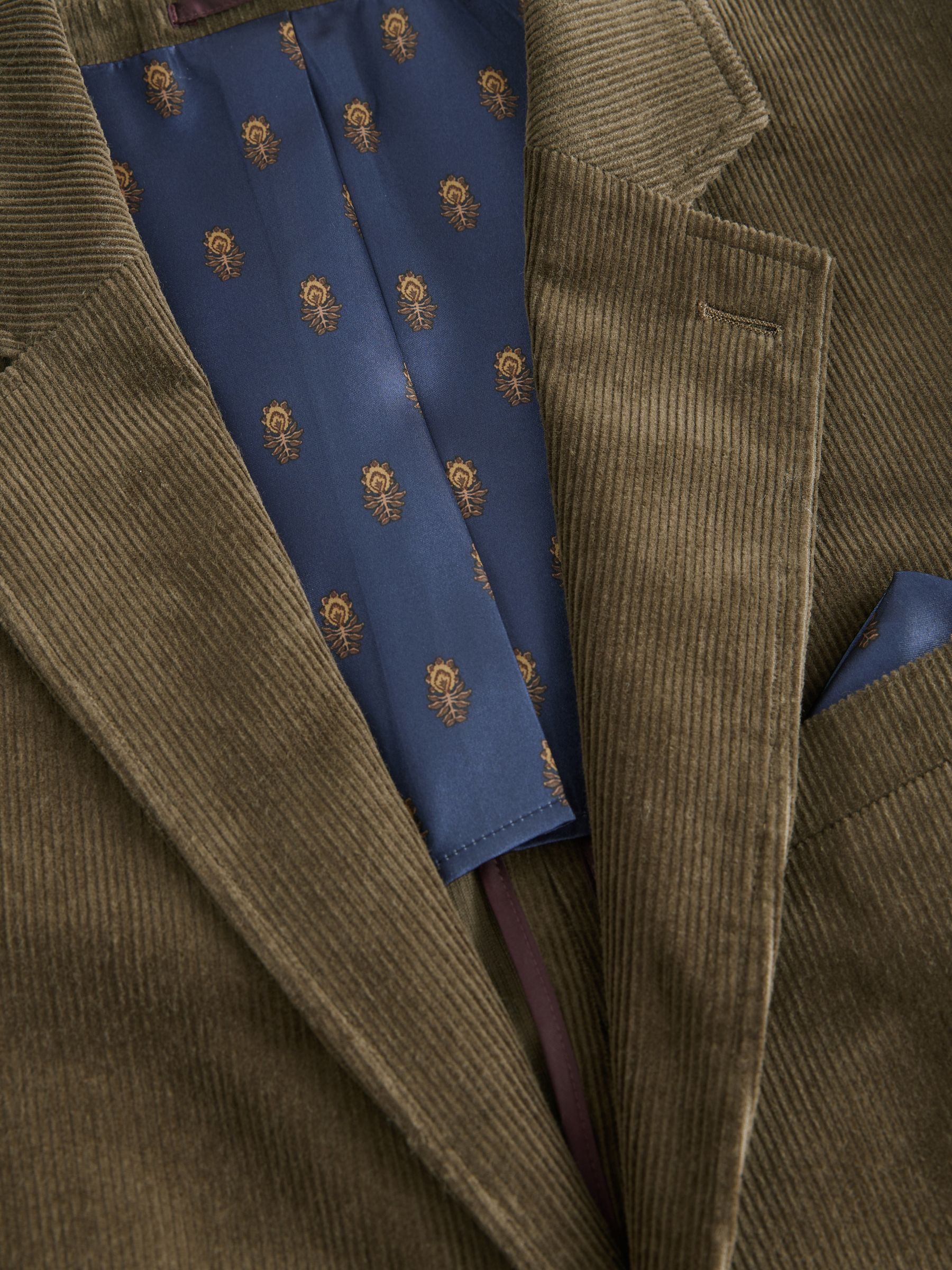 Green Corduroy Slim Fit Suit Jacket - Image 8 of 8