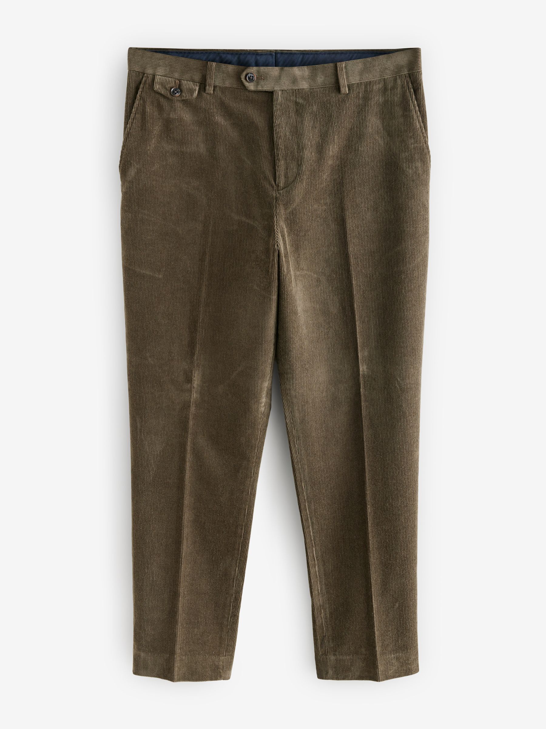 Green Corduroy Slim Fit Suit Trousers - Image 5 of 9