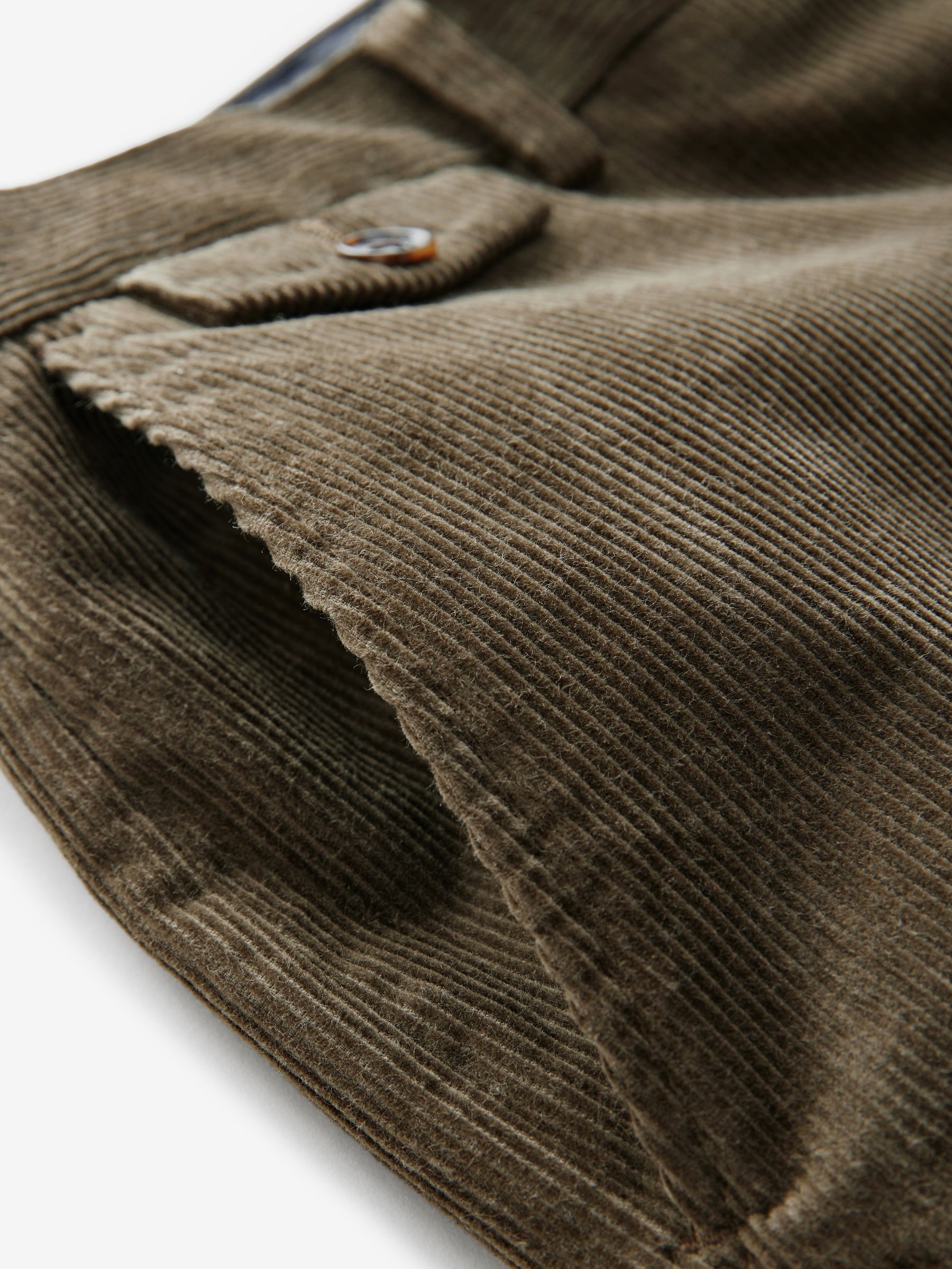 Green Corduroy Slim Fit Suit Trousers - Image 7 of 9