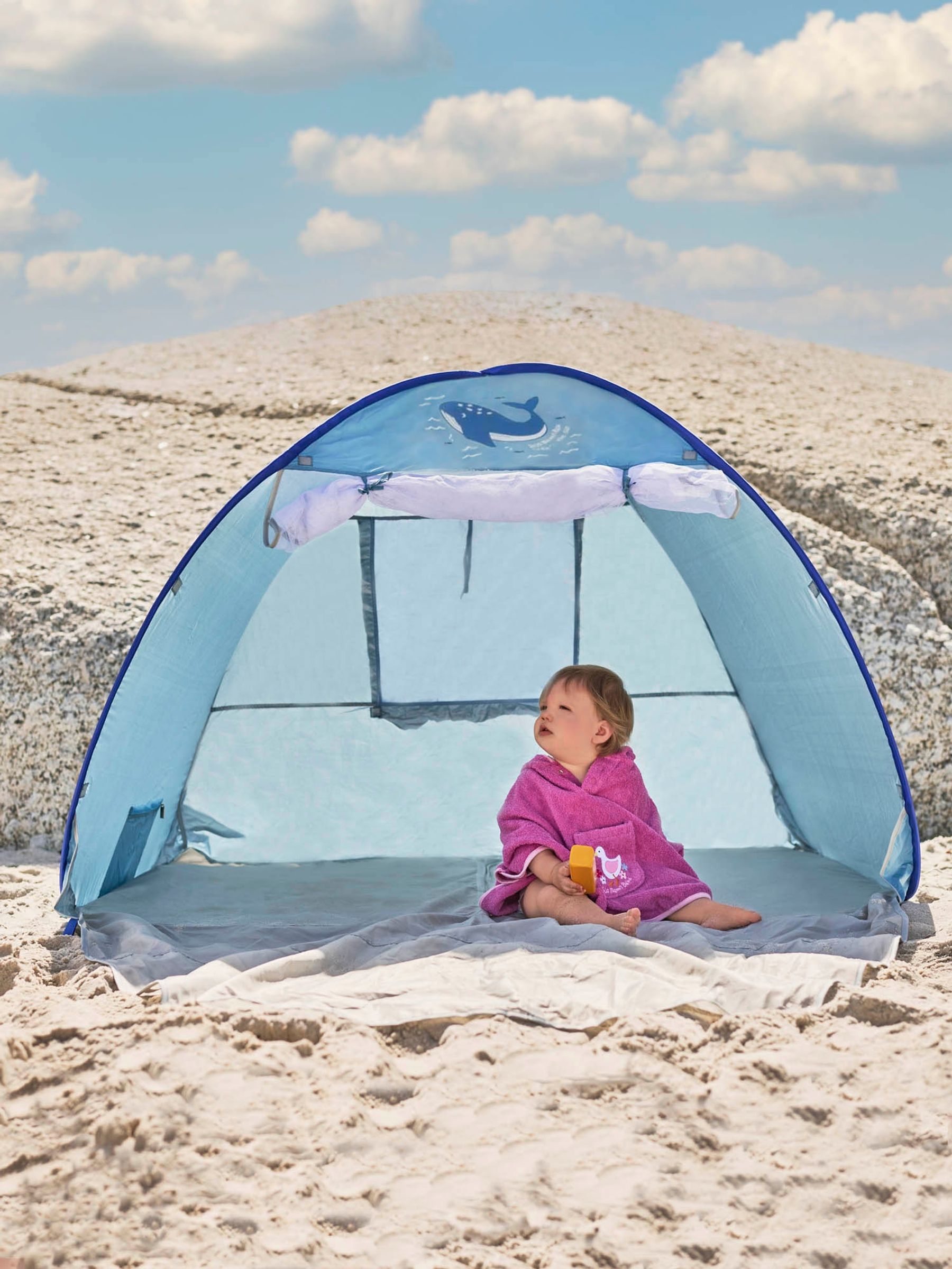 Infant Sized Sun Protection Tent with Mosquito Net in Blue - Image 7 of 7