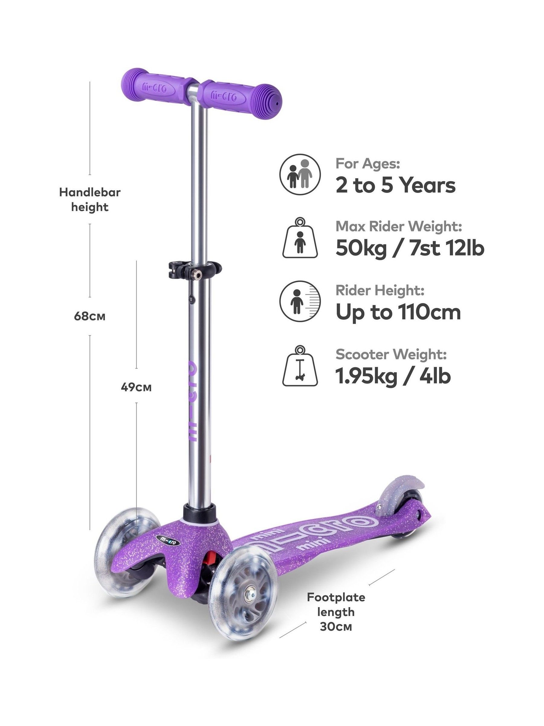 Micro Scooter Mini Glitter Purple - Image 1 of 7
