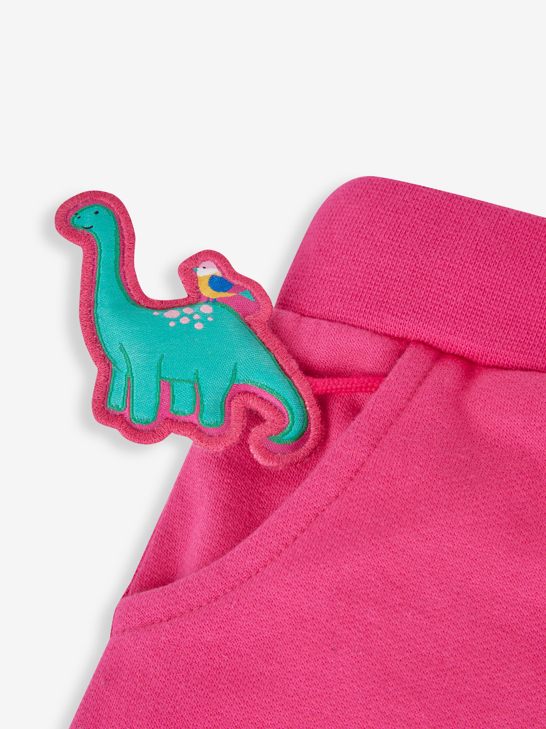 Raspberry Pink Dino Appliqué With Pet In Pocket Joggers - Image 3 of 6