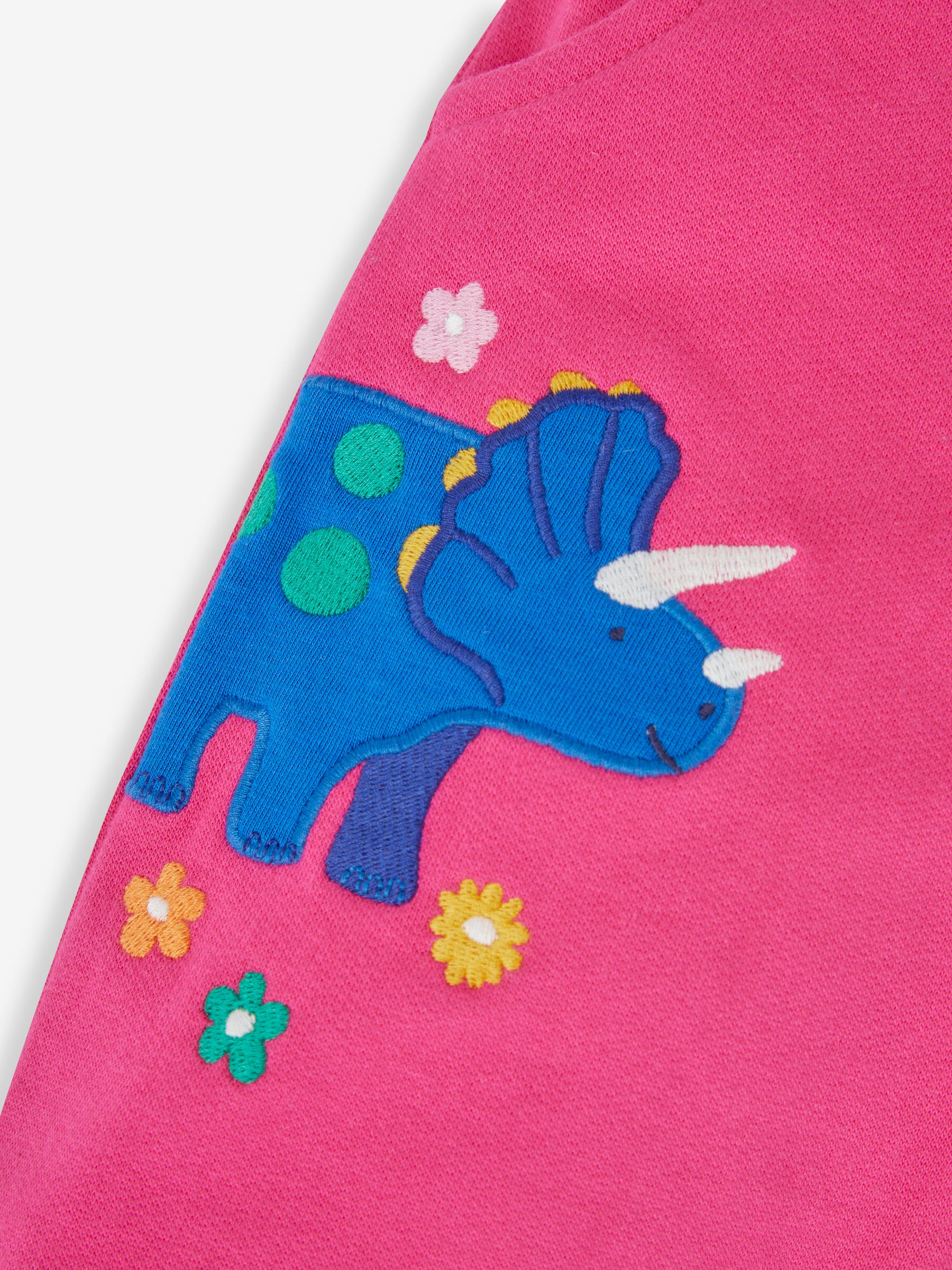 Raspberry Pink Dino Appliqué With Pet In Pocket Joggers - Image 4 of 6