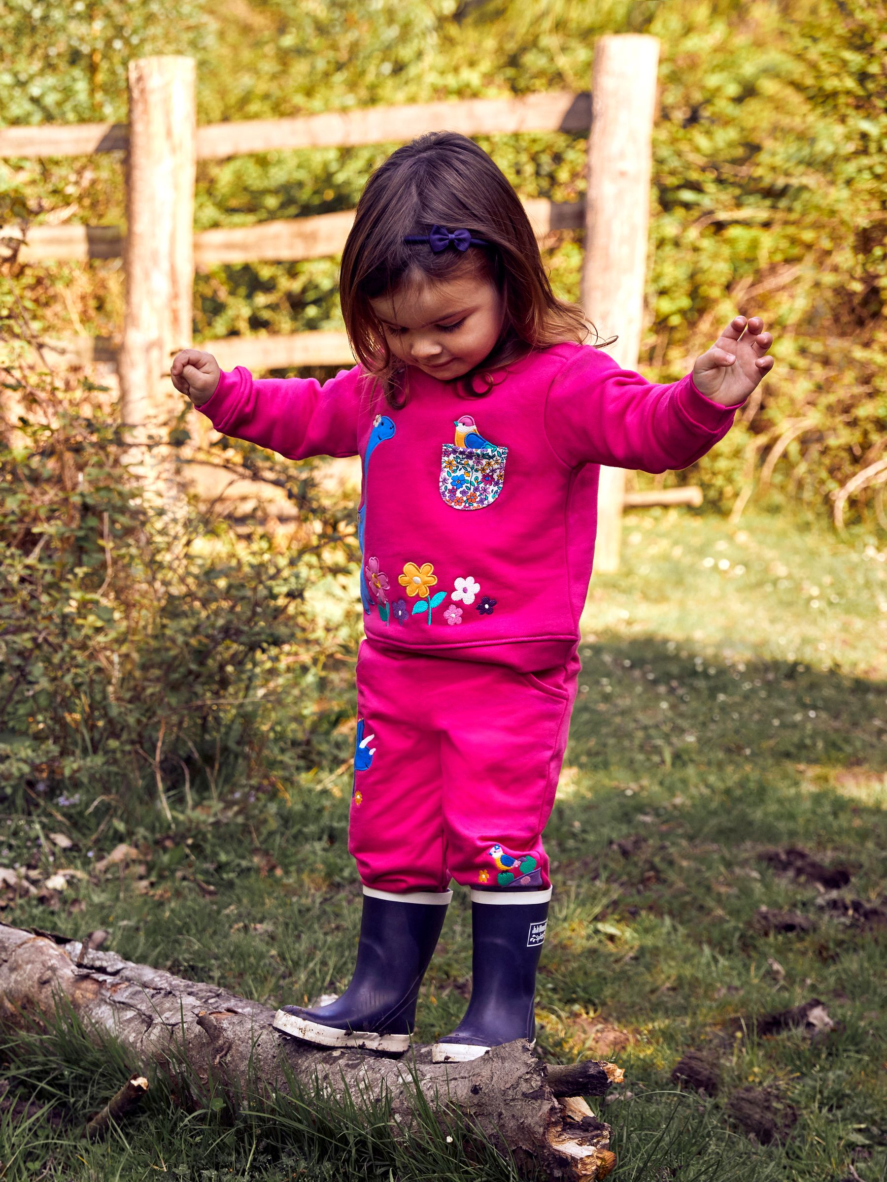 Raspberry Pink Dino Appliqué With Pet In Pocket Joggers - Image 6 of 6